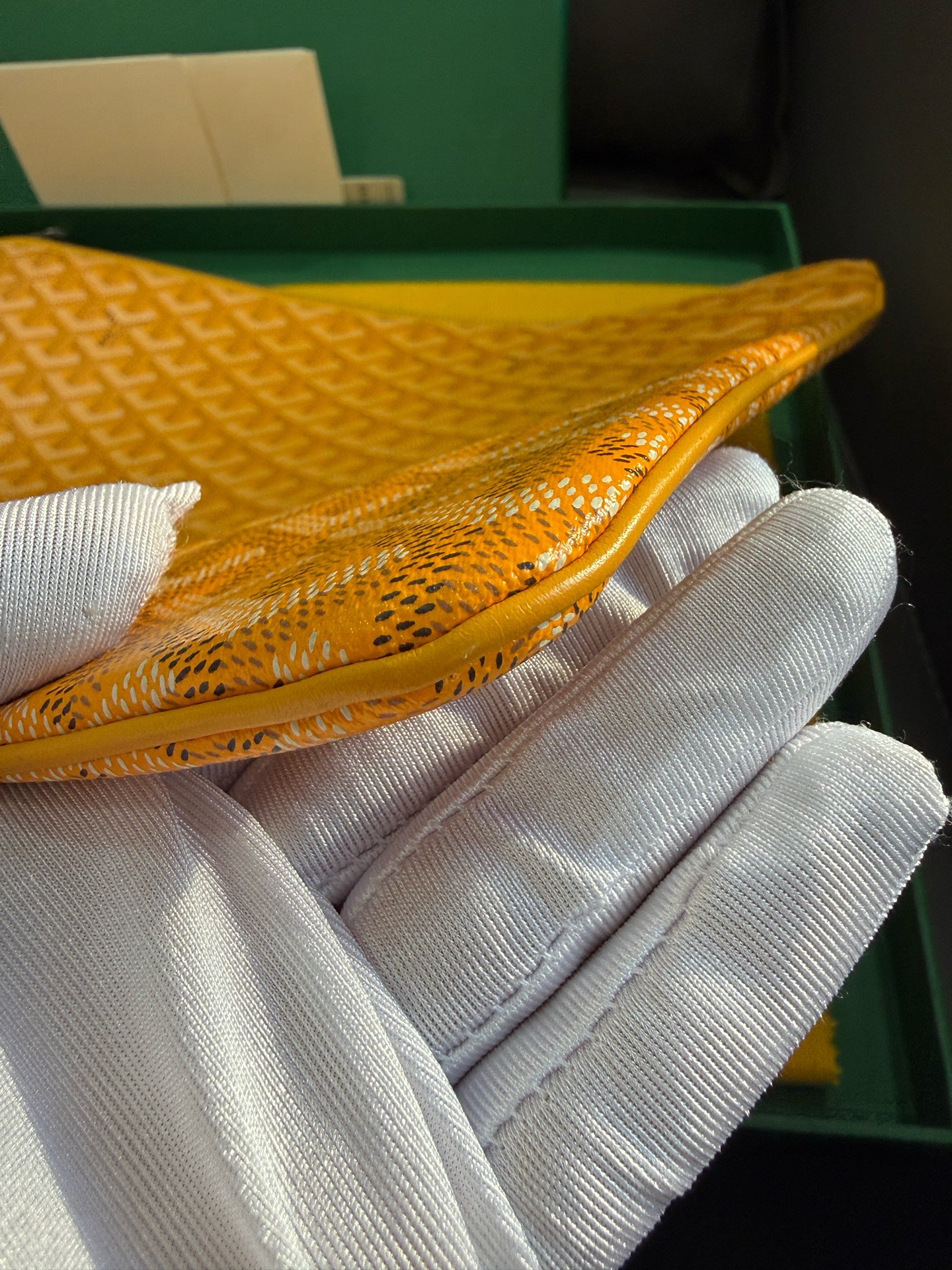 Goyard - Senat Clutch Pouch - Goyardine canvas with leather trim - Yellow - (Large)