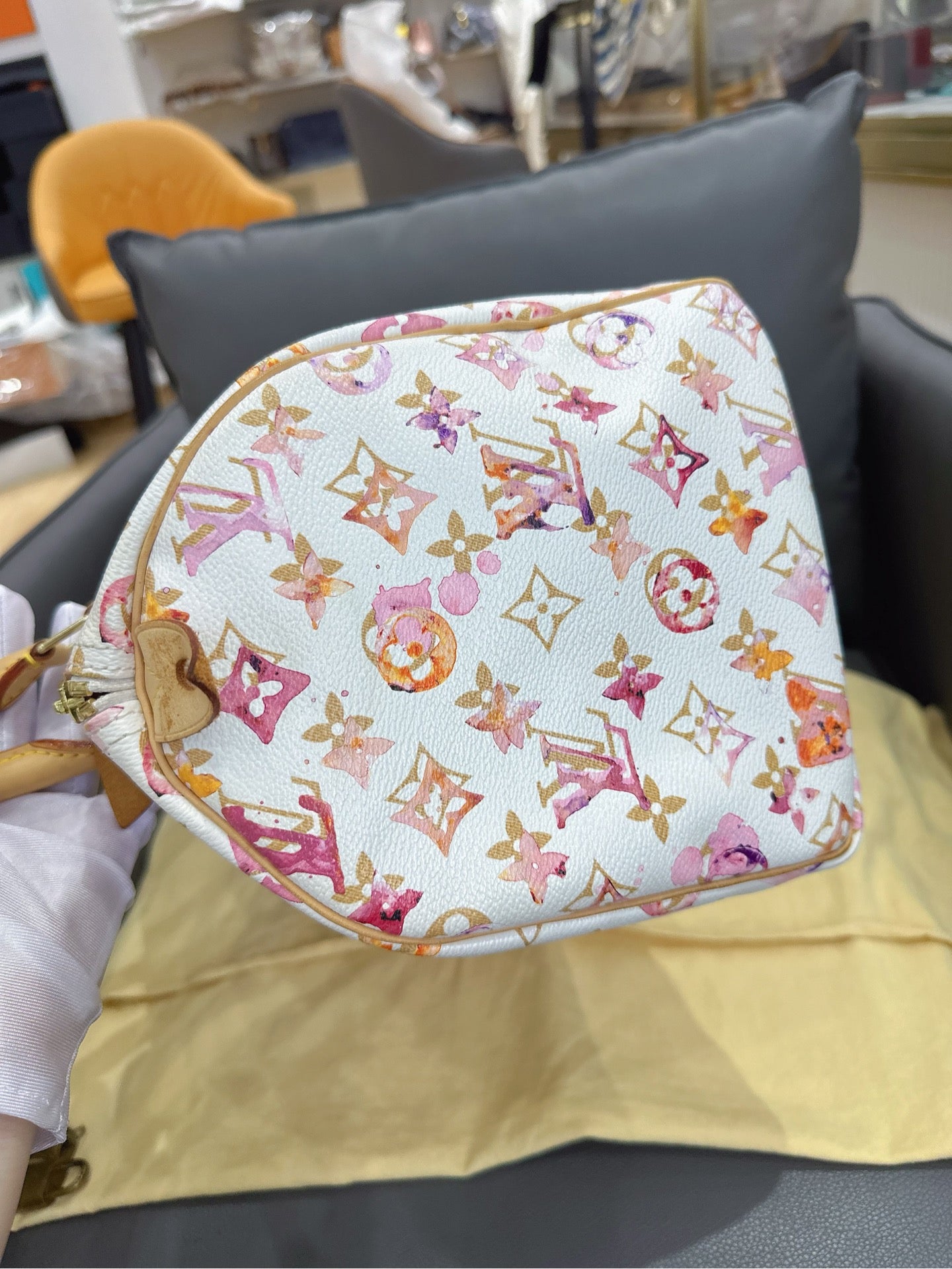 Louis Vuitton - Speedy 30 Watercolor - Coated canvas with Vachetta leather trim - White with Multicolour print - (Medium)