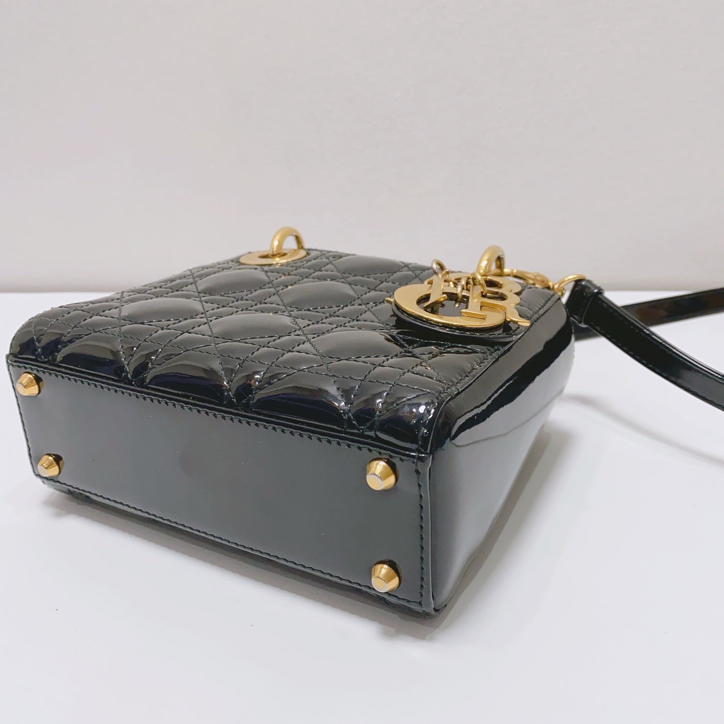 Dior - Lady Dior Mini - Patent leather - Black - (Mini)