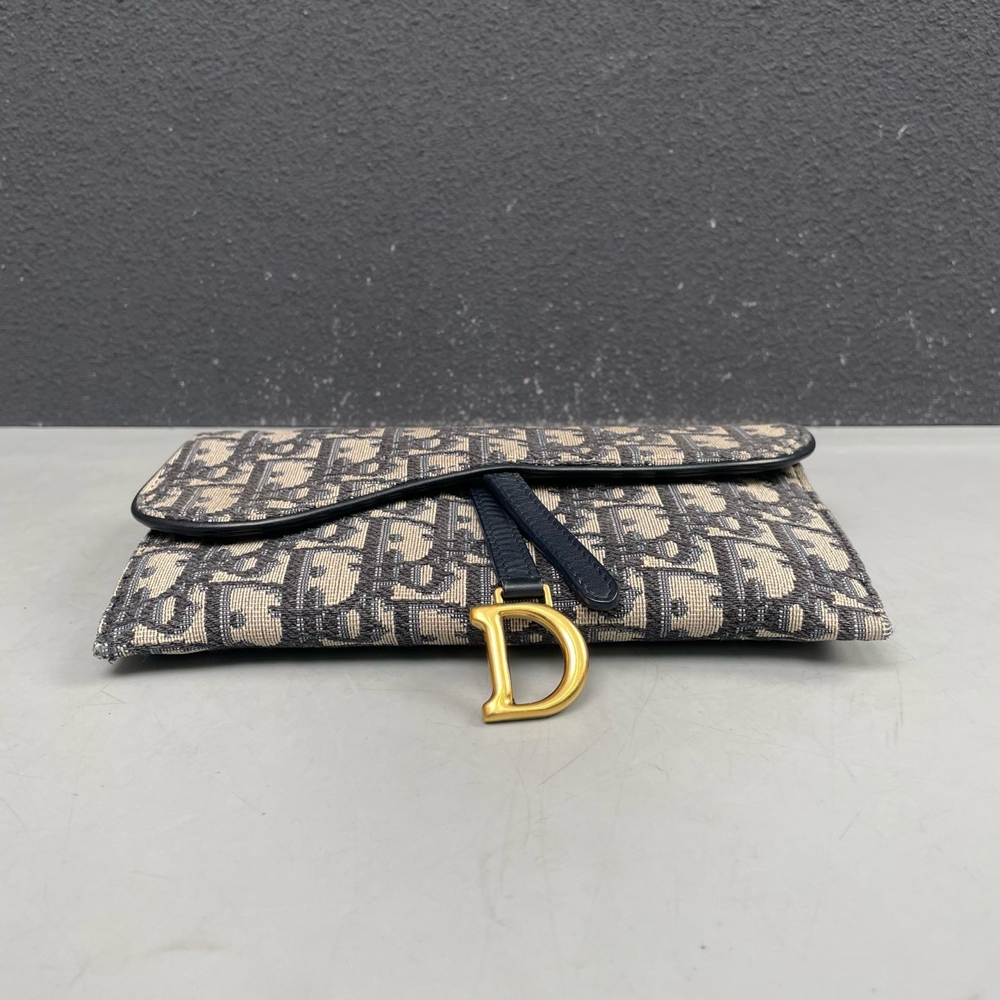 Dior - Saddle Two-in-One WOC Chain Bag - Embroidered Oblique canvas with leather trim - Blue - (mini)