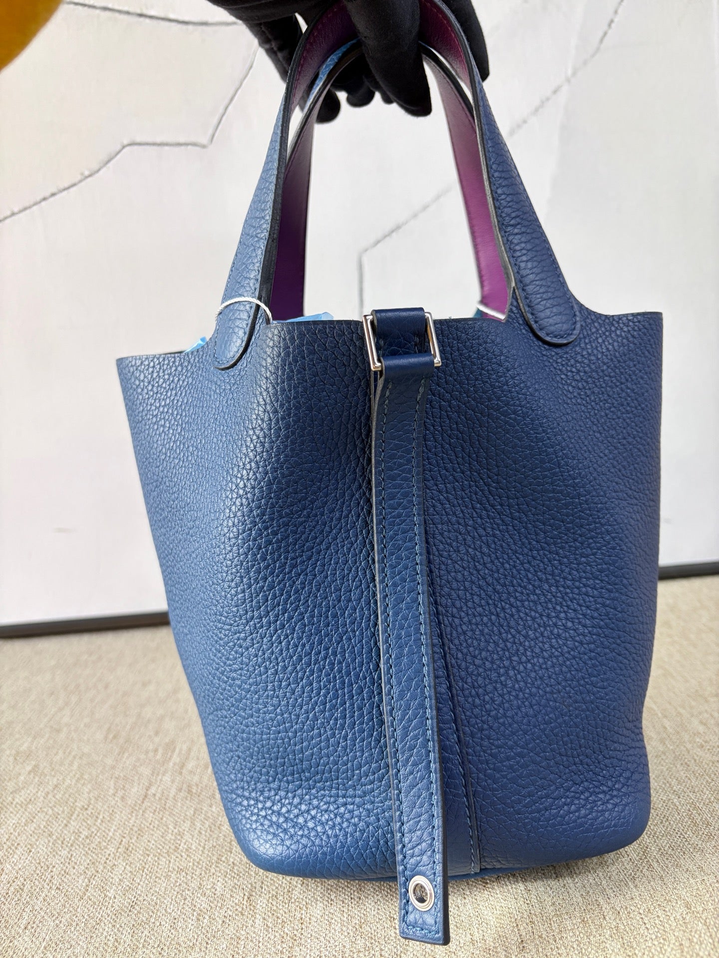 Hermès - Picotin Lock 18 - Taurillon Clemence leather - Deep Blue with Anemone Purple accents - (mini)