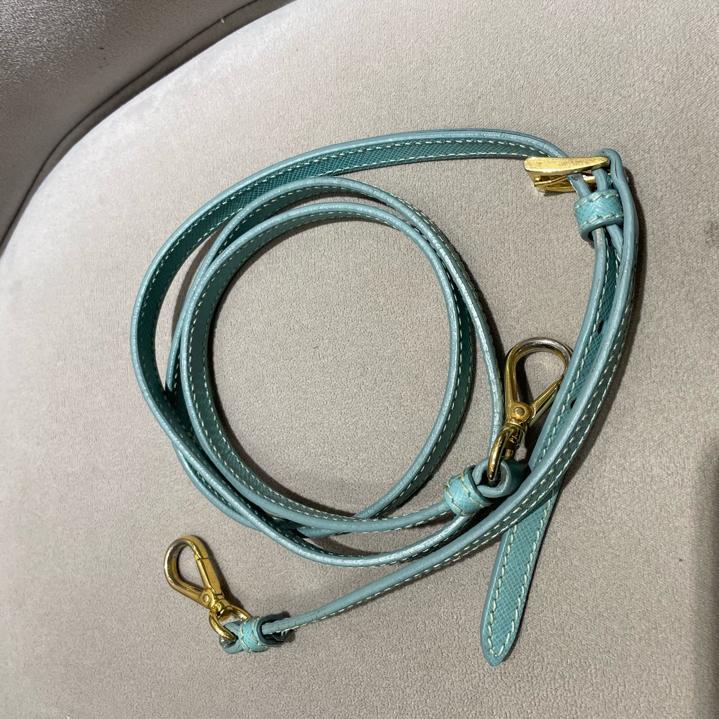 Prada - Saffiano Lux Dome Bag - Saffiano leather - Lake Blue - (Small)