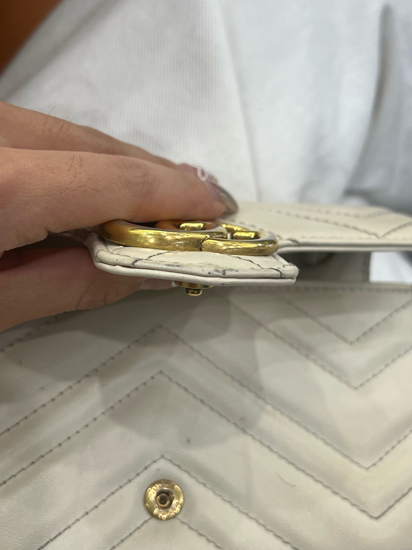 Gucci - Marmont Mini Chain Bag - Leather - White - (mini)