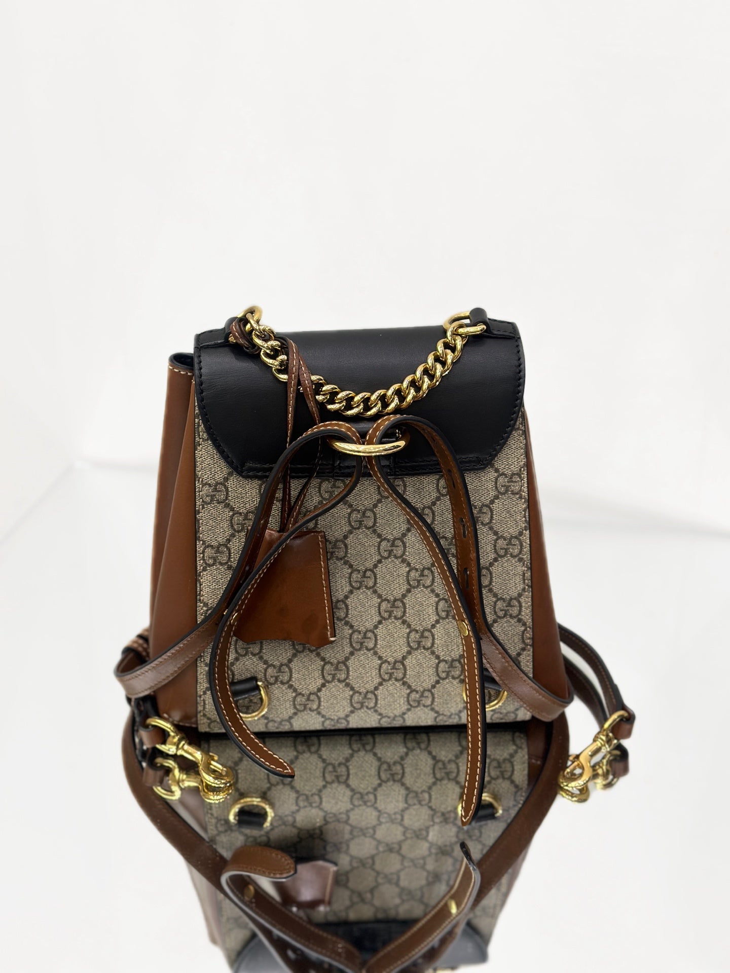 Gucci - Padlock Backpack - GG Supreme canvas with leather trim - Black and Brown - (small)