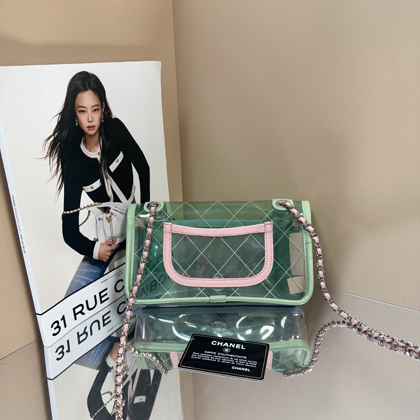 Chanel - Classic Flap PVC Chain Bag - PVC with leather trim - Multicolour - (mini)