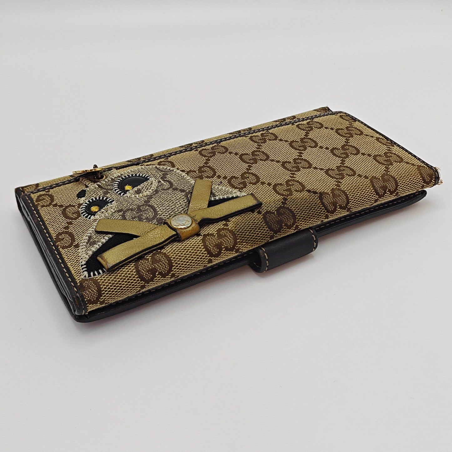 Gucci - Dog Head Long Wallet - Coated canvas with leather trim - Beige and Brown - (medium)