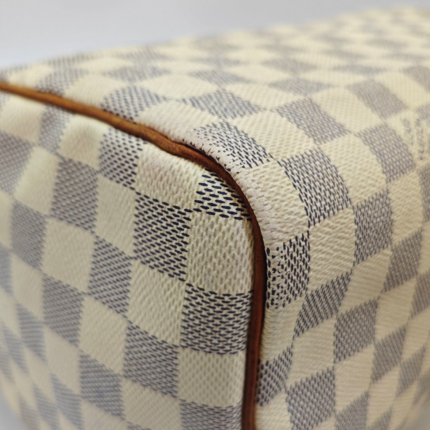 Louis Vuitton - Speedy 30 - Damier Azur coated canvas with natural cowhide leather trim - White - (Medium)