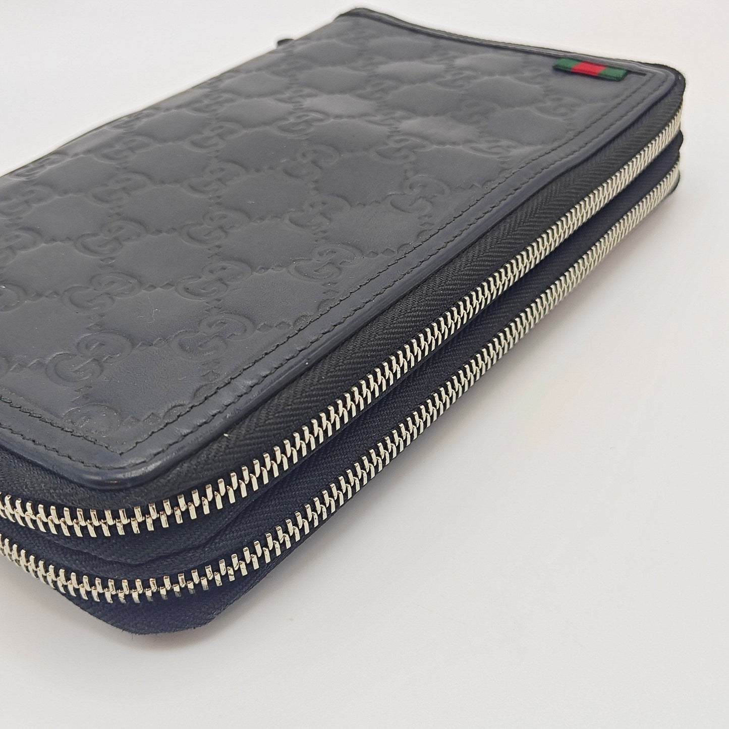 Gucci - Guccissima Zip-Around Clutch - Leather - Black - (medium)