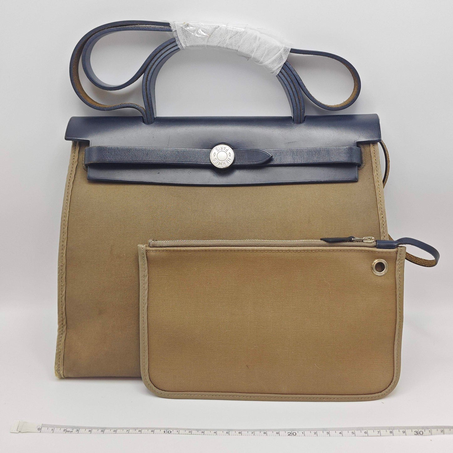 Hermès - Herbag 31 - Cotton canvas and leather - Blue and Brown - (medium)