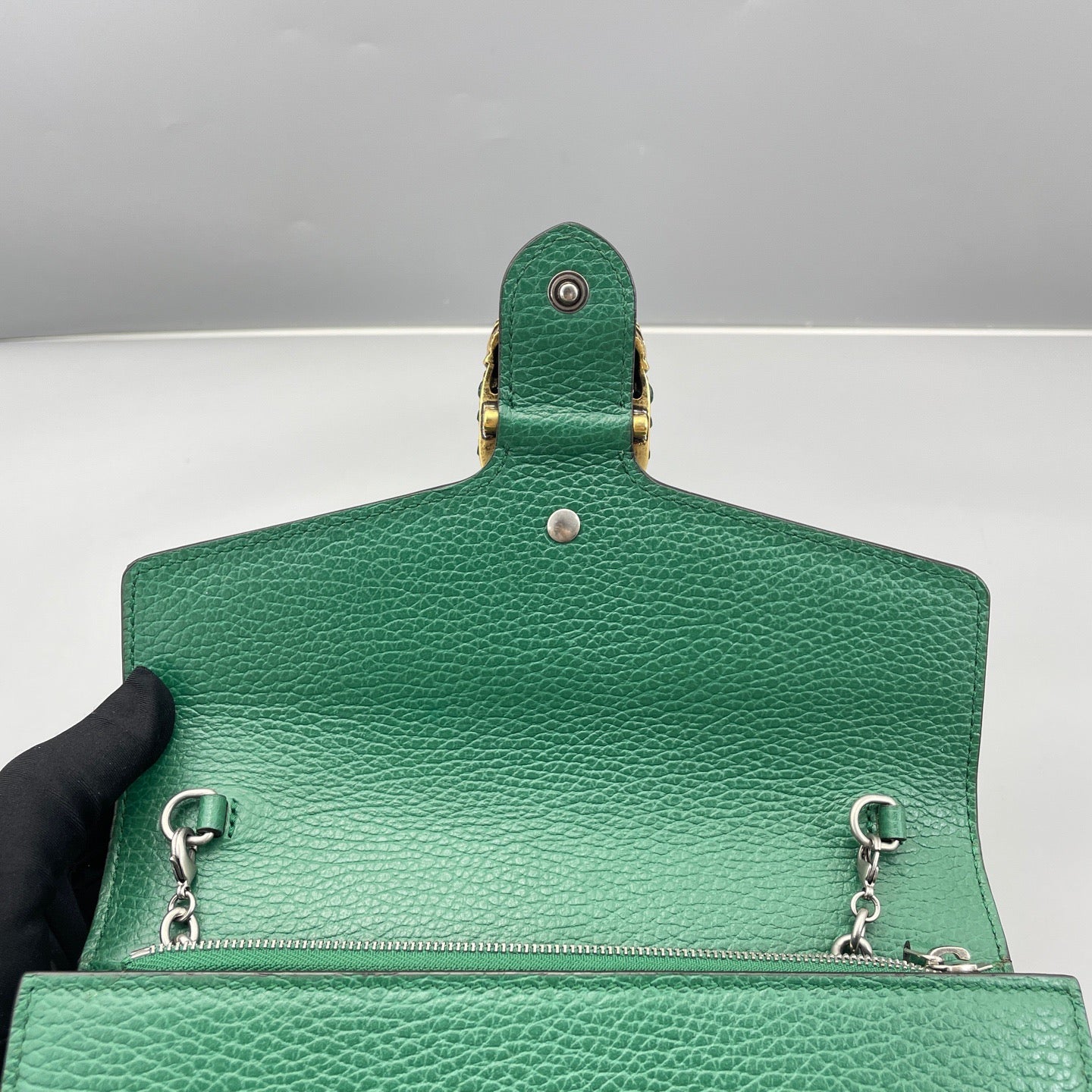 Gucci - Dionysus Wallet on Chain - Grained leather - Green - (mini)