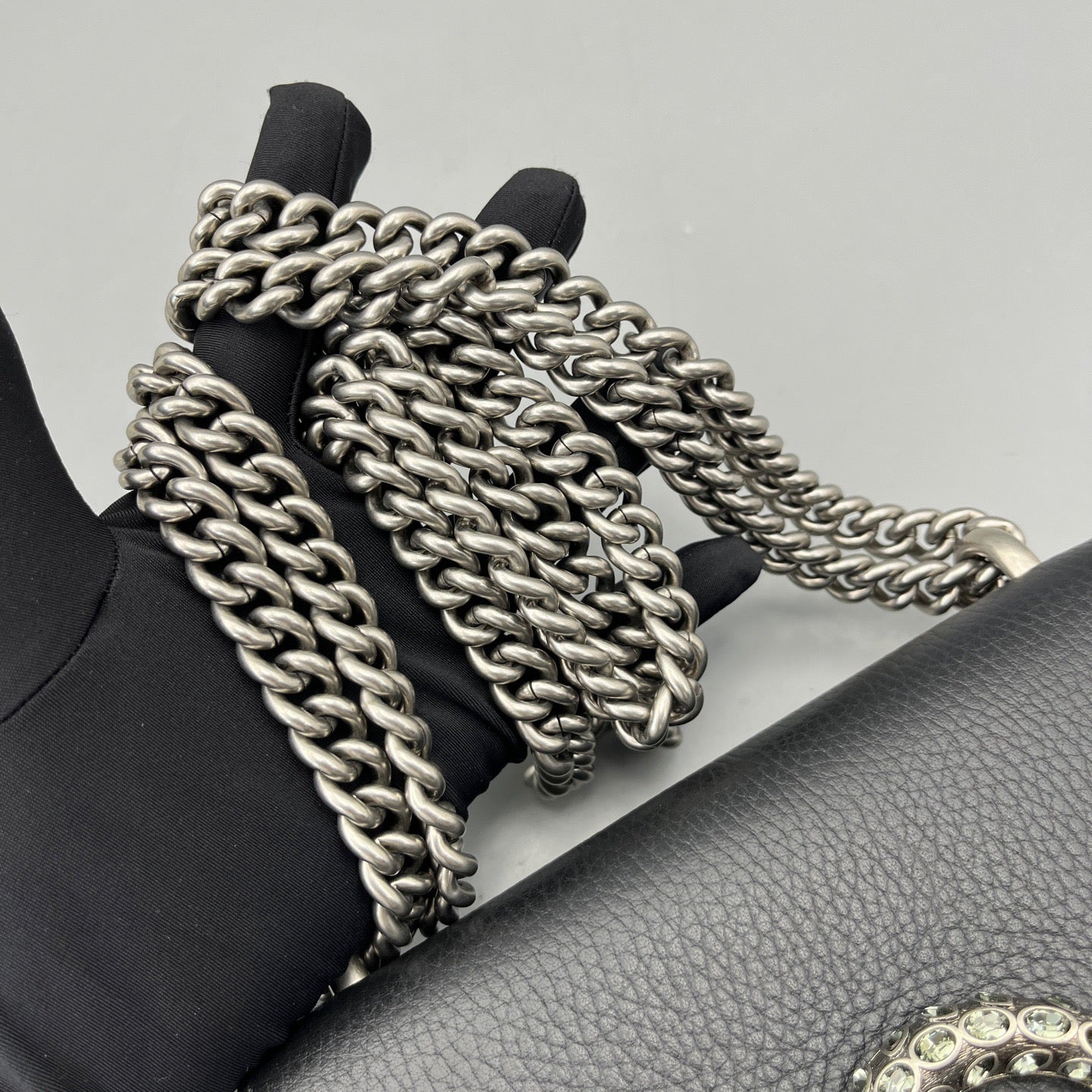 Gucci - Dionysus Small Shoulder Bag - Pebbled leather - Black - (Small)