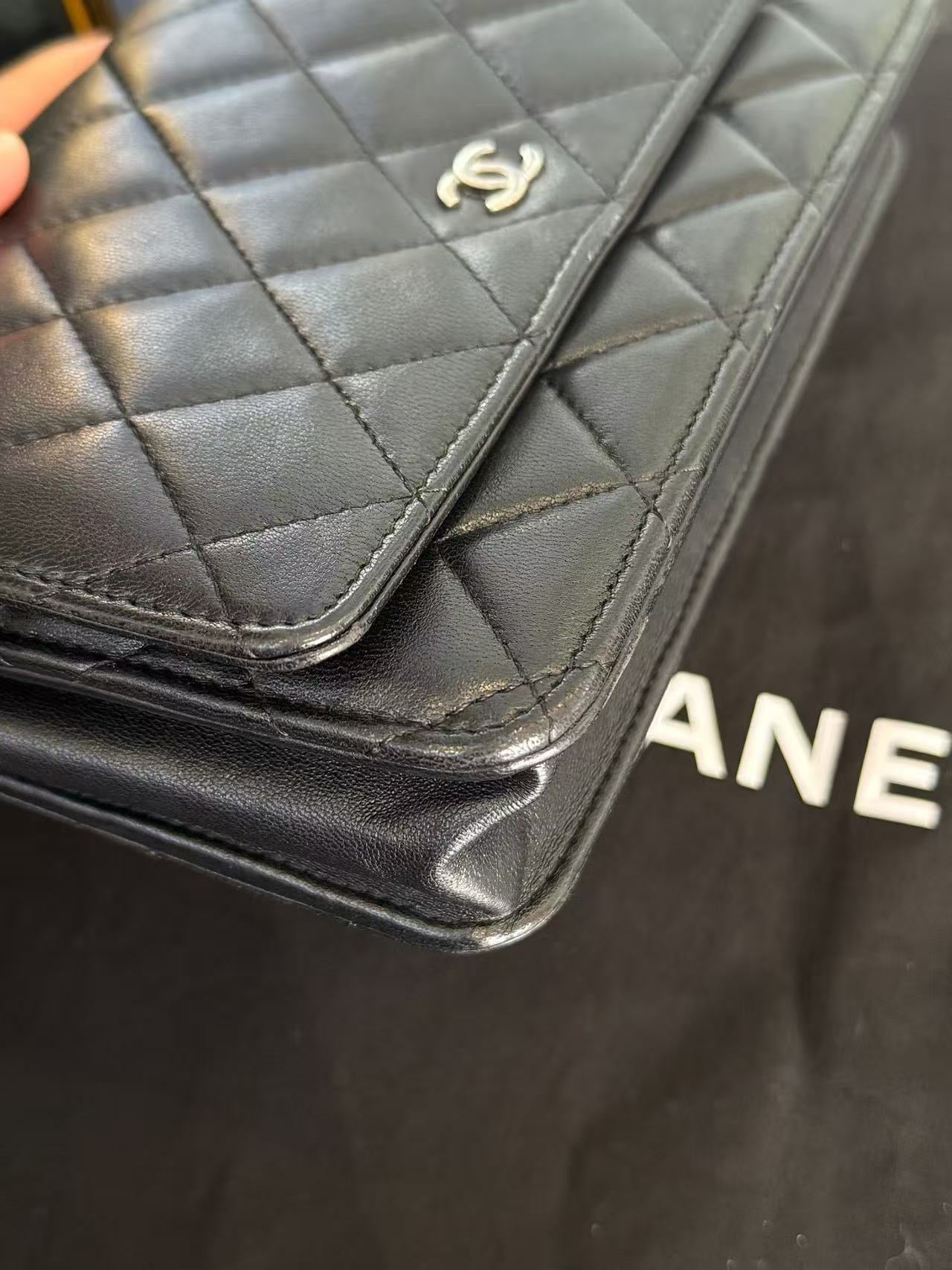 Chanel - Classic Chain Wallet (WOC) - Lambskin leather - Black - (mini)