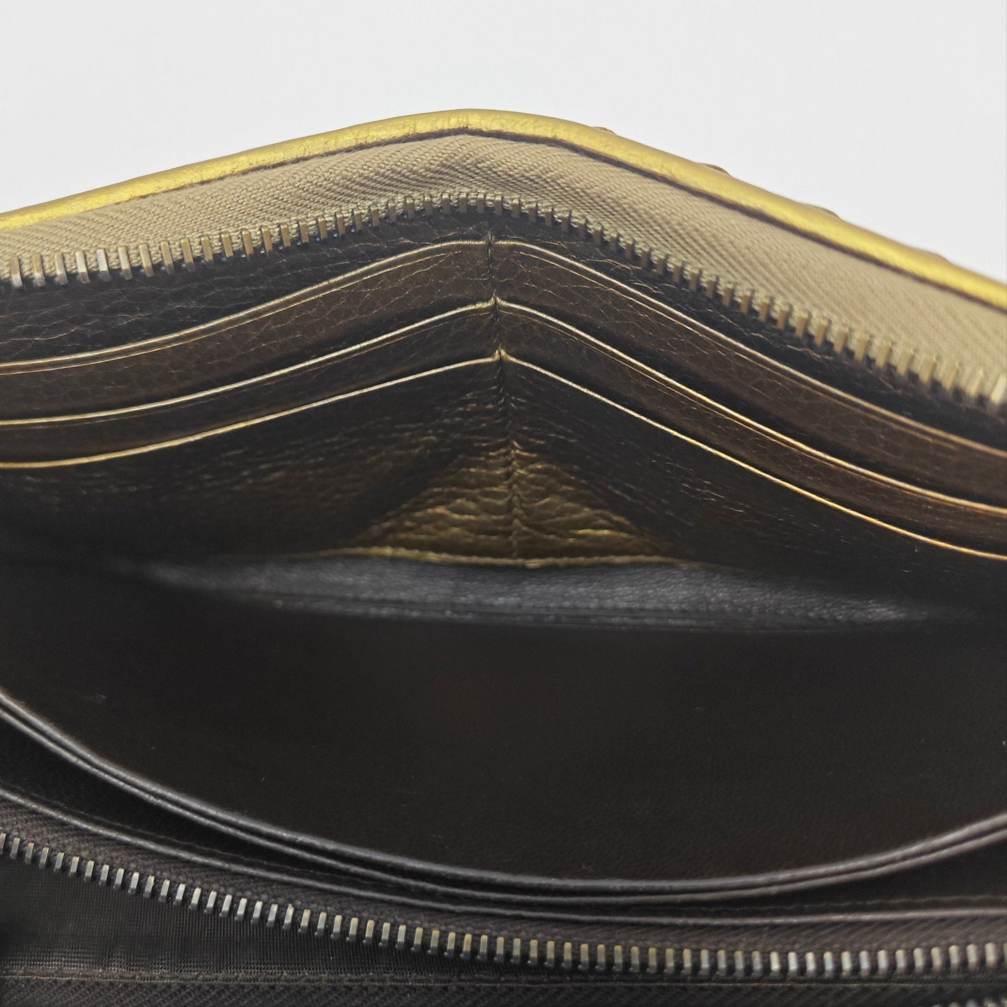 Bottega Veneta - Intrecciato Zip-Around Long Wallet - Leather - Gold - (medium)