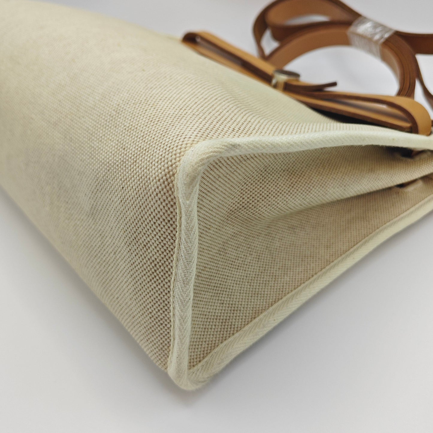 Hermès - Herbag 31 - Brown leather and beige canvas - Beige with Brown accents - (Medium)