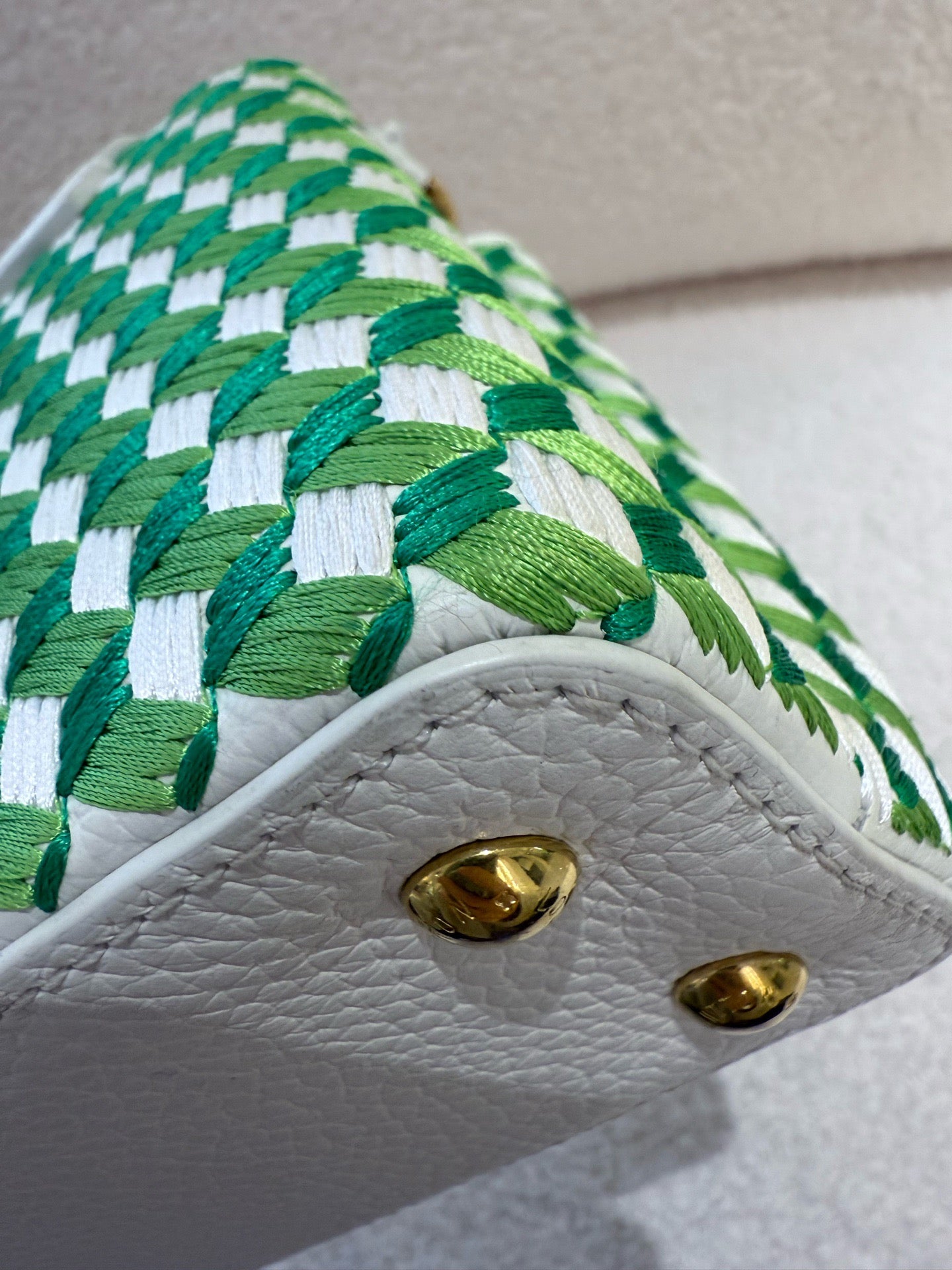 Louis Vuitton - Capucines Mini - Taurillon leather with embroidered textile - Green - (mini)