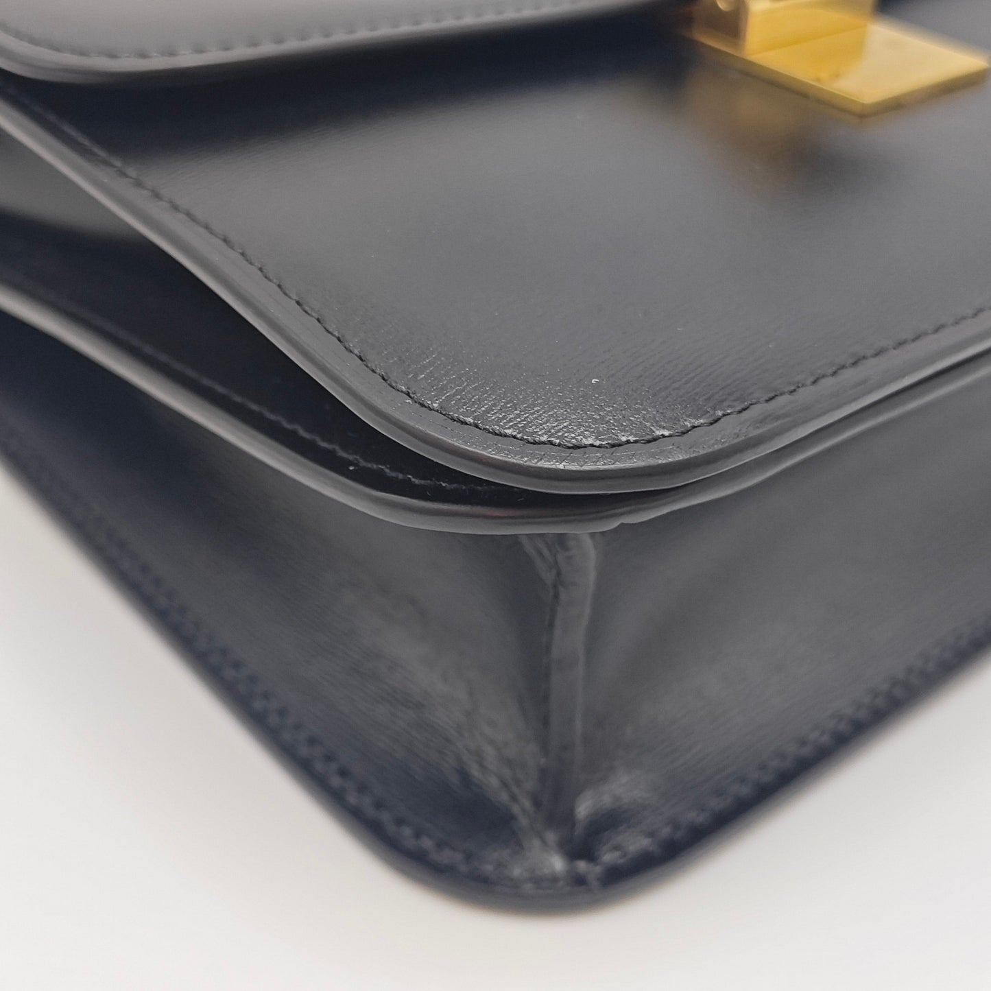 Celine - Teen Box Bag - Smooth calfskin leather - Black with Gold-Tone Hardware - (mini)