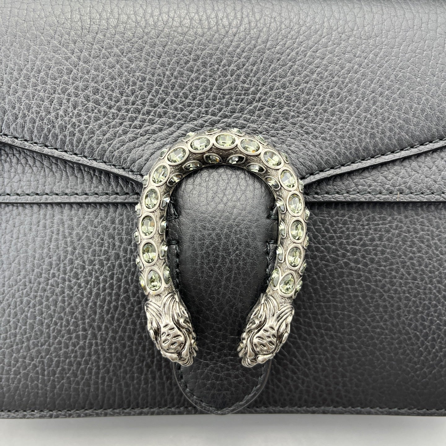 Gucci - Dionysus Small Shoulder Bag - Pebbled leather - Black - (Small)