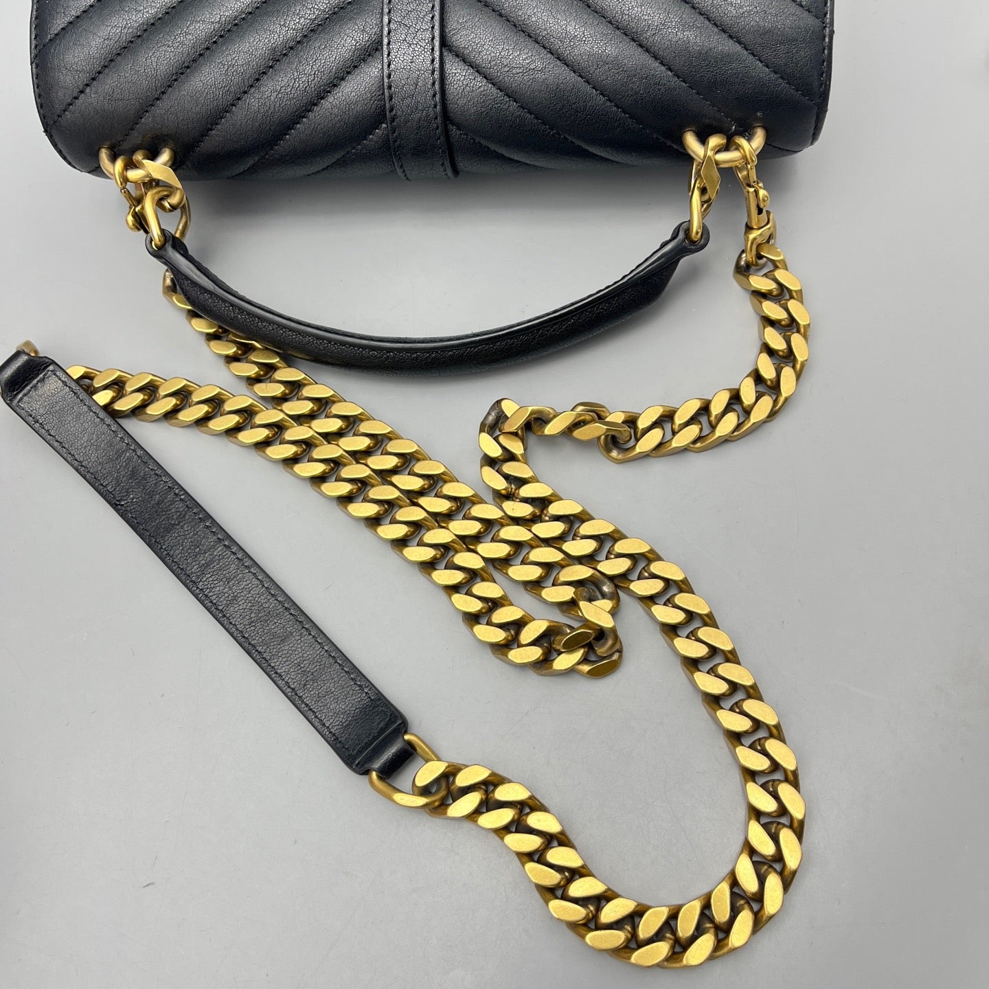 Saint Laurent - Collège Monogram Messenger Bag - Calfskin leather - Black - (medium)