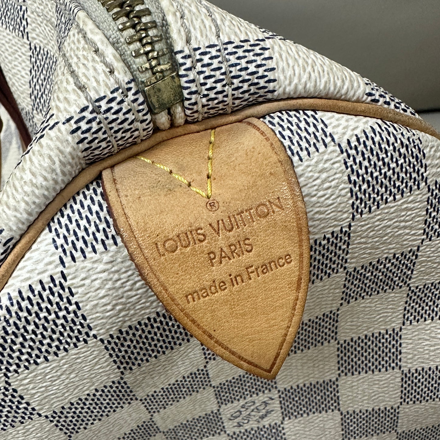 Louis Vuitton - Speedy 30 - Damier Azur coated canvas with natural cowhide leather trim - Beige - (medium)