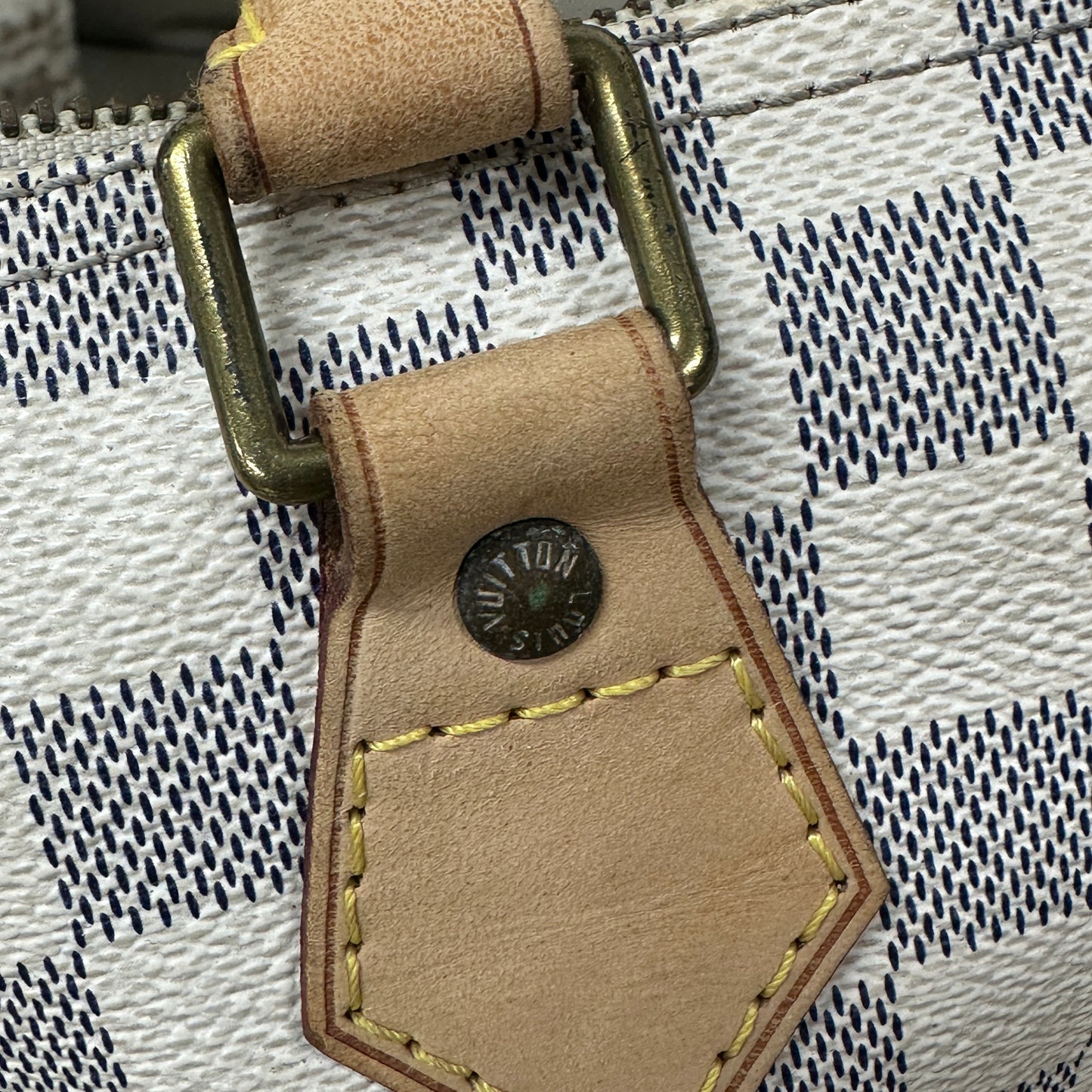 Louis Vuitton - Speedy 30 - Damier Azur coated canvas with natural cowhide leather trim - Beige - (medium)