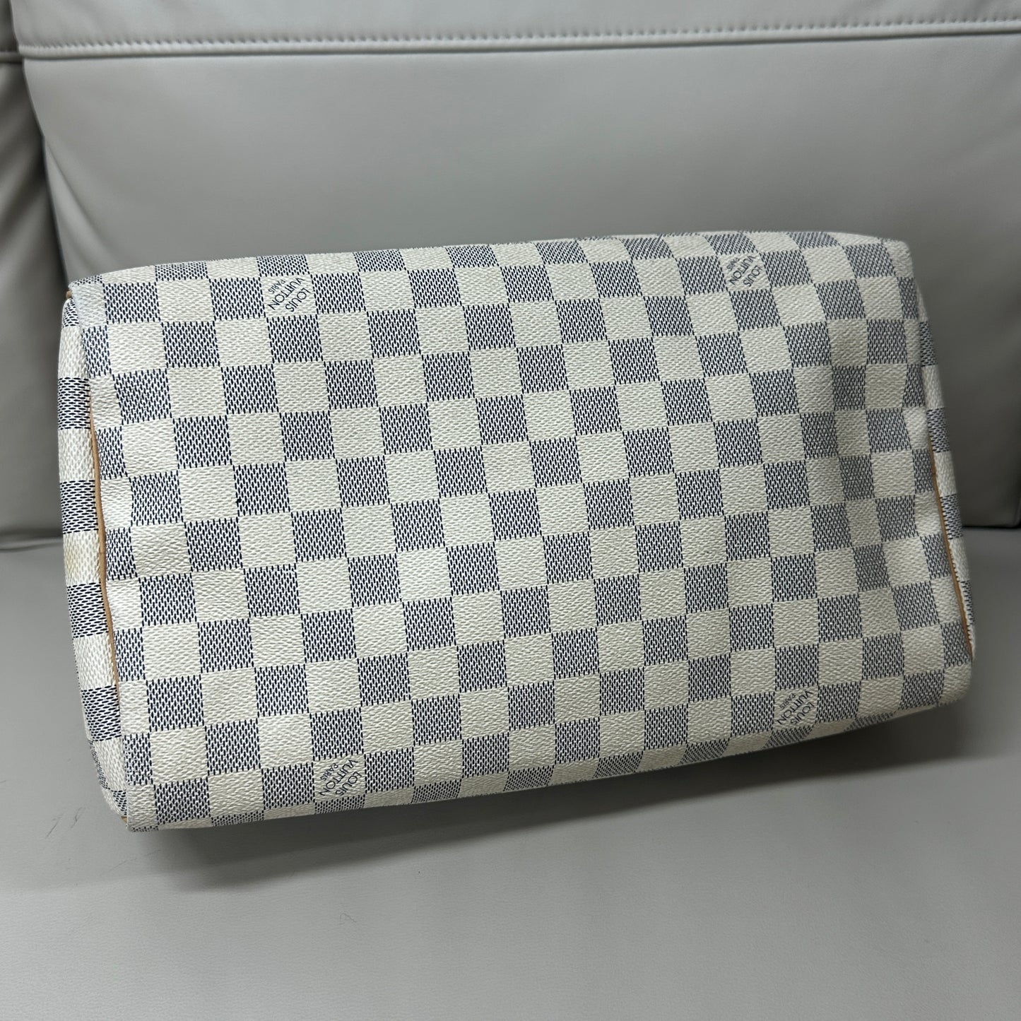 Louis Vuitton - Speedy 30 - Damier Azur coated canvas with natural cowhide leather trim - Beige - (medium)