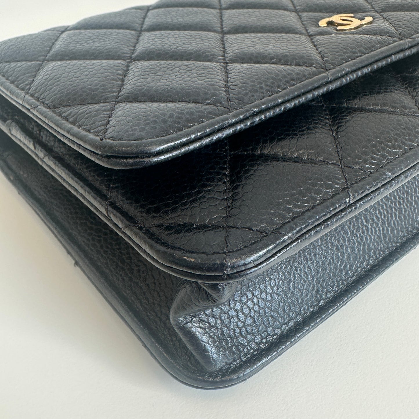 Chanel - Wallet On Chain (WOC) - Grained calfskin leather - Black - (Small)