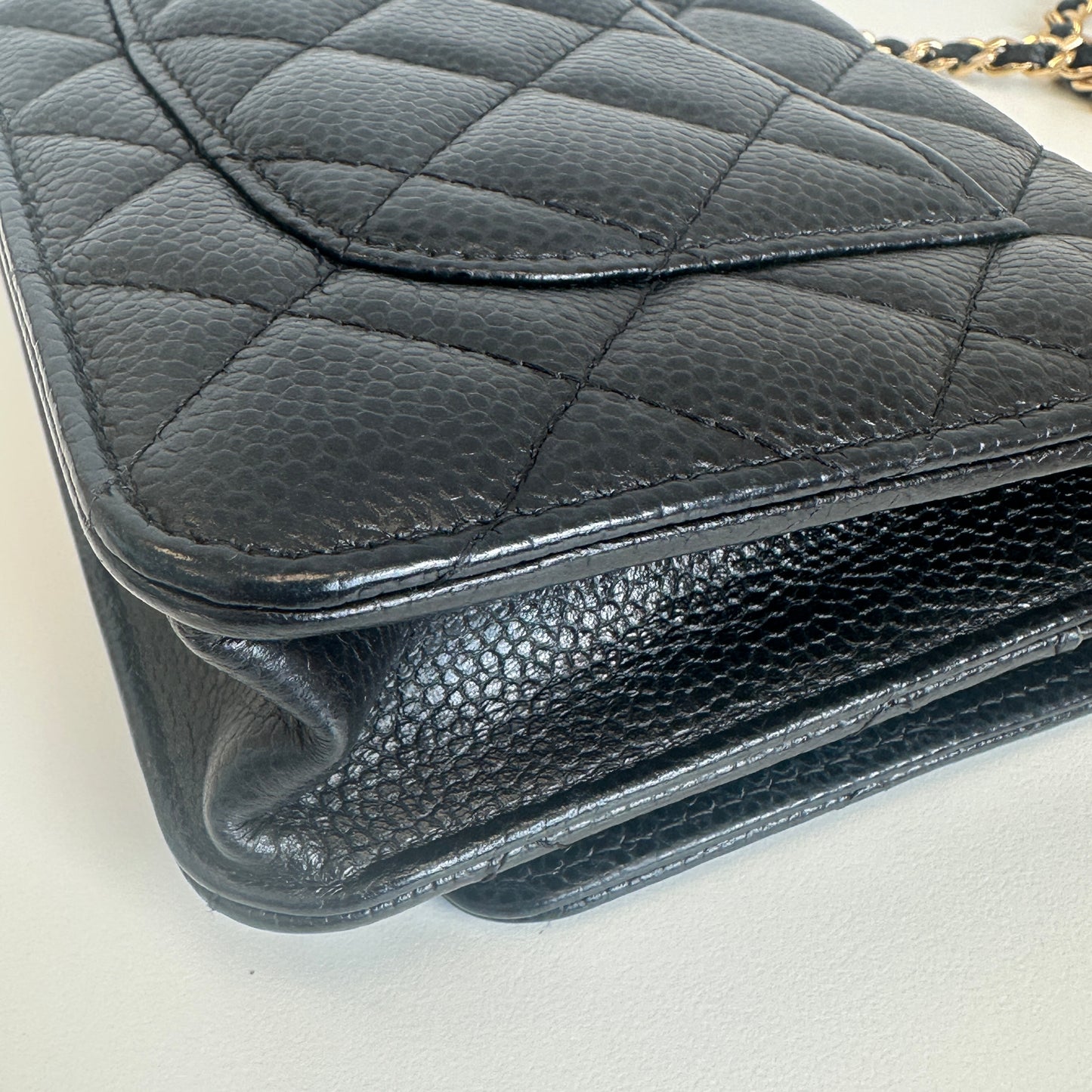 Chanel - Wallet On Chain (WOC) - Grained calfskin leather - Black - (Small)