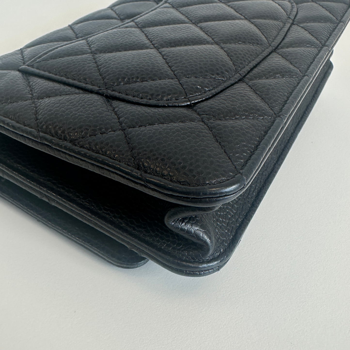 Chanel - Wallet On Chain (WOC) - Grained calfskin leather - Black - (Small)