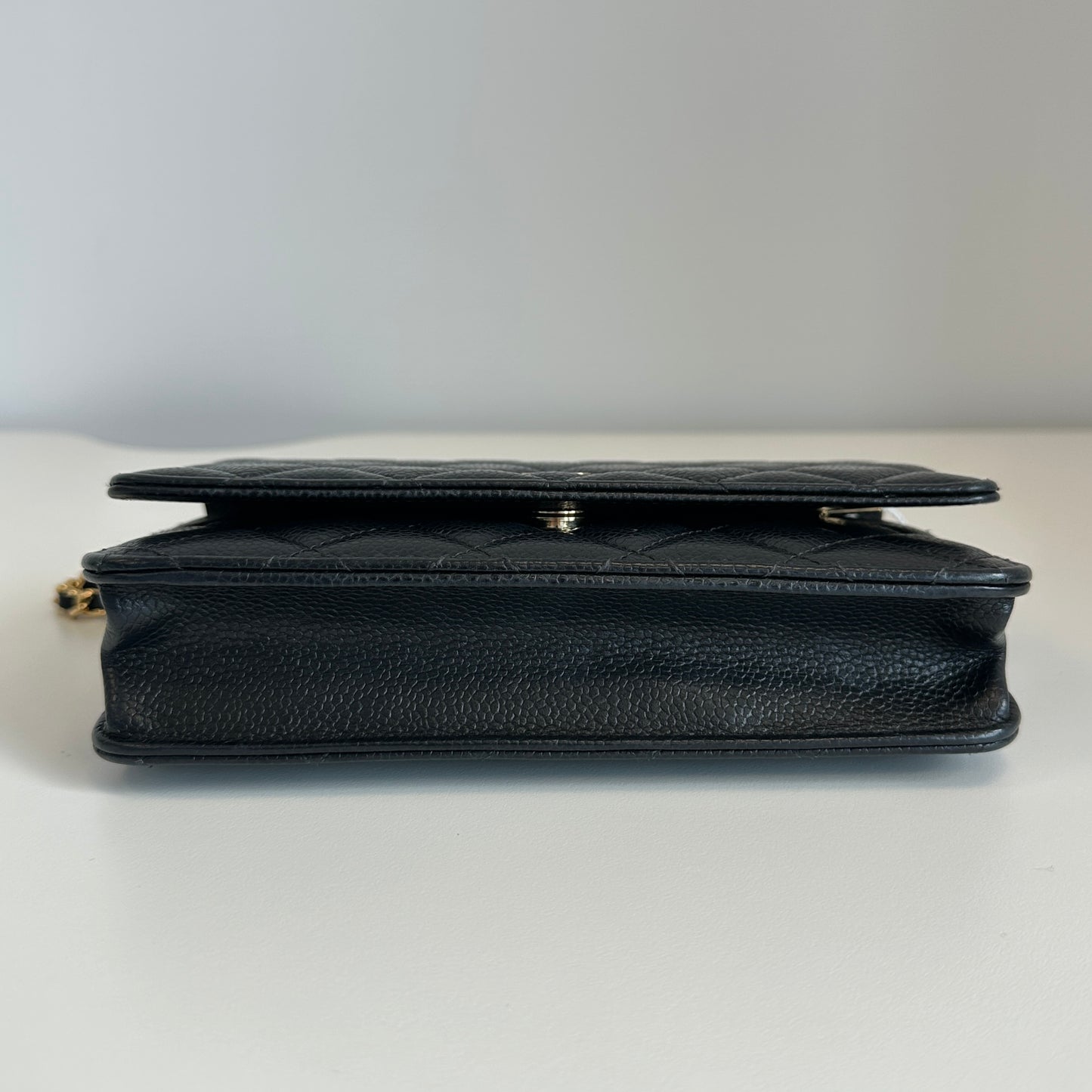 Chanel - Wallet On Chain (WOC) - Grained calfskin leather - Black - (Small)