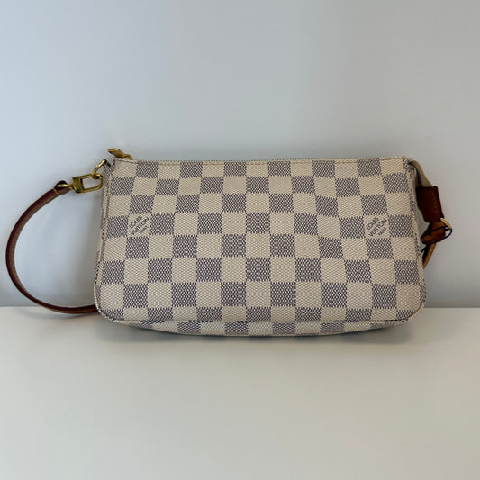 Louis Vuitton - Pochette Accessoires - Damier Azur coated canvas with natural cowhide leather trim - White with natural cowhide leather - (mini)