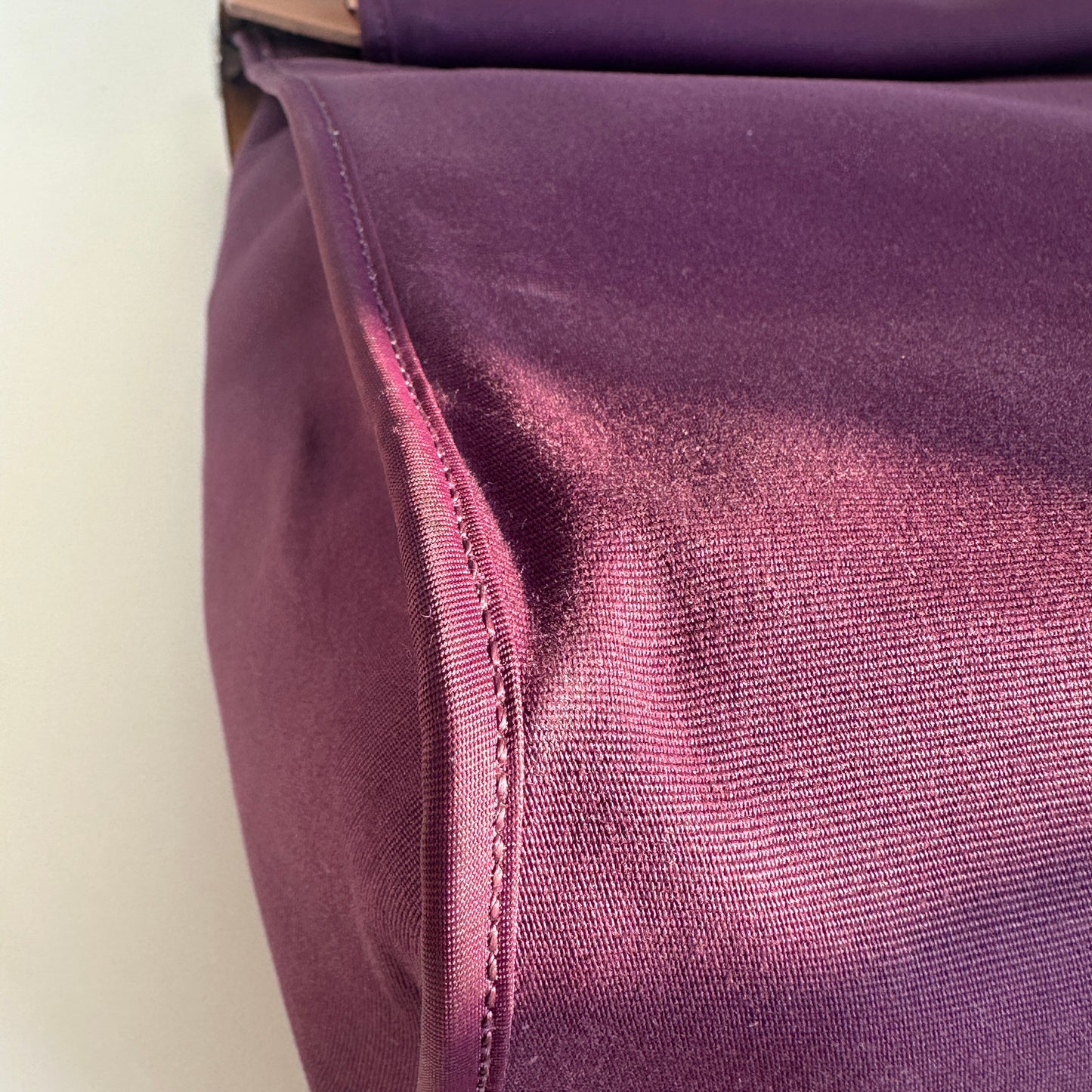 Hermès - Herbag Zip Retourne 39 - Toile canvas and Vache Hunter leather - Purple with Brown trim and Silver-Tone Hardware - (large)