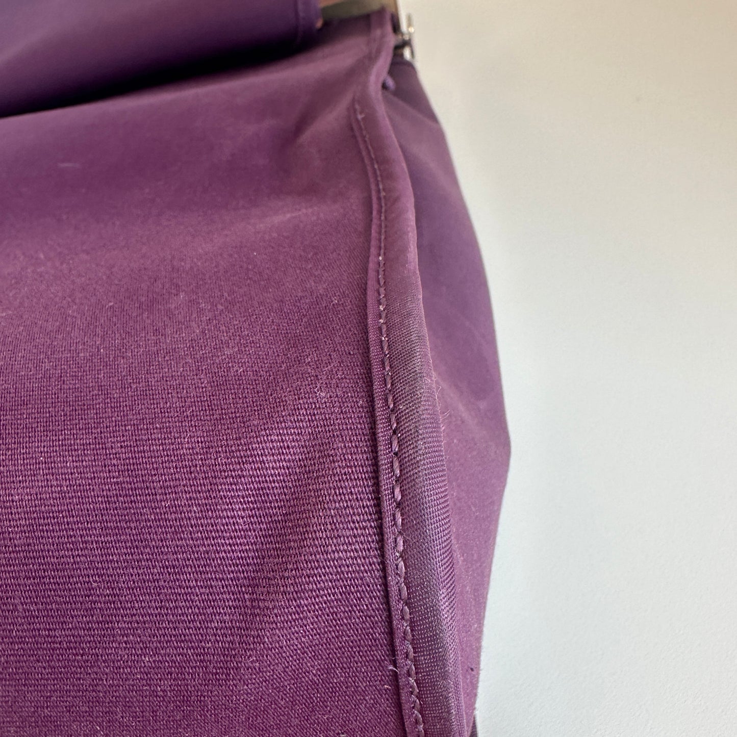 Hermès - Herbag Zip Retourne 39 - Toile canvas and Vache Hunter leather - Purple with Brown trim and Silver-Tone Hardware - (large)