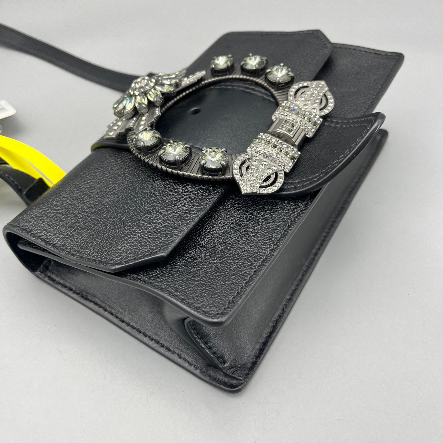 Miu Miu - Crystal buckle shoulder bag - Leather - Black - (Small)