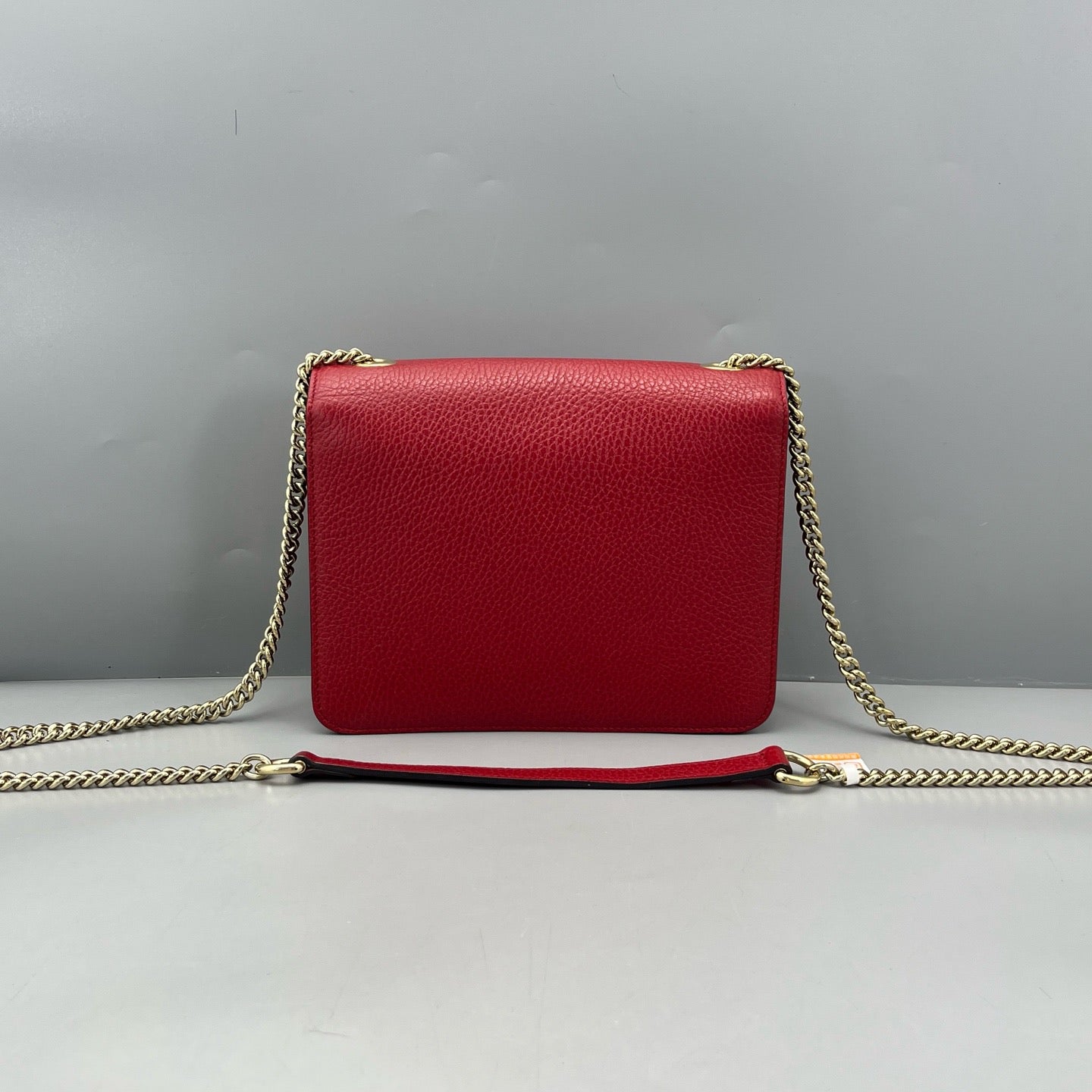 Gucci - Interlocking G Flap Shoulder Bag - Grained leather - Red - (small)