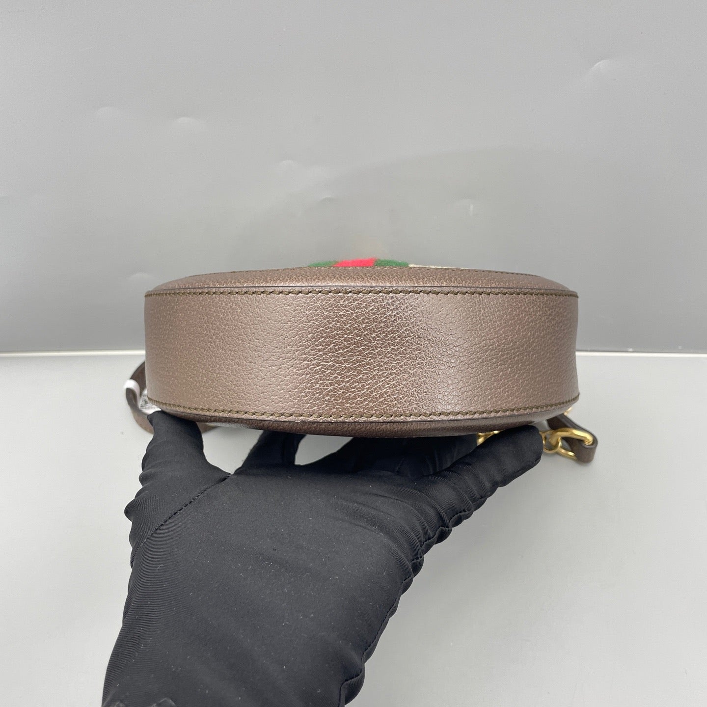 Gucci - Ophidia Round Mini Shoulder Bag - GG Supreme canvas with leather trim - Brown - (mini)