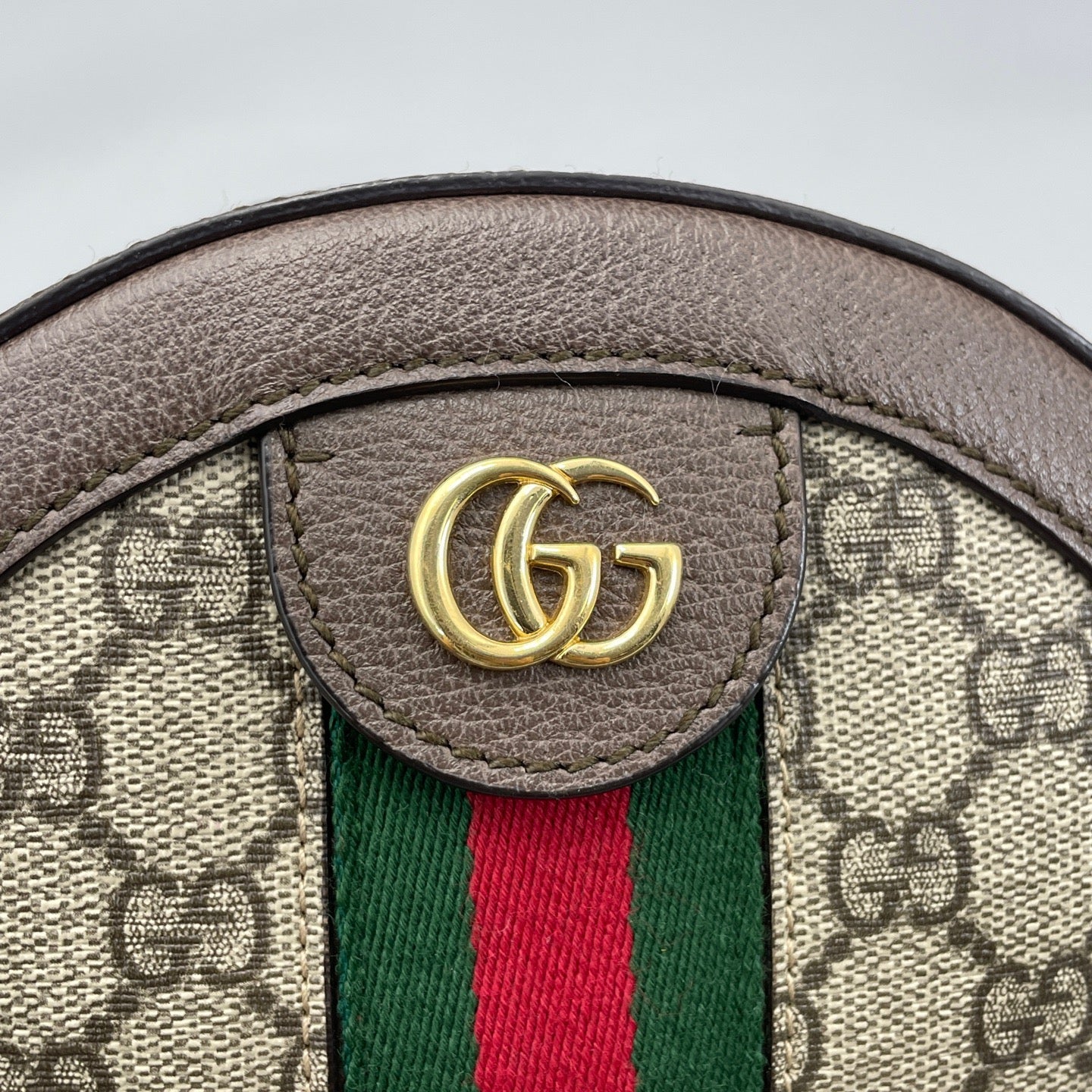 Gucci - Ophidia Round Mini Shoulder Bag - GG Supreme canvas with leather trim - Brown - (mini)