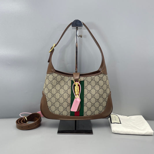 Gucci - Jackie 1961 - GG Supreme canvas with leather trim - Brown - (medium)