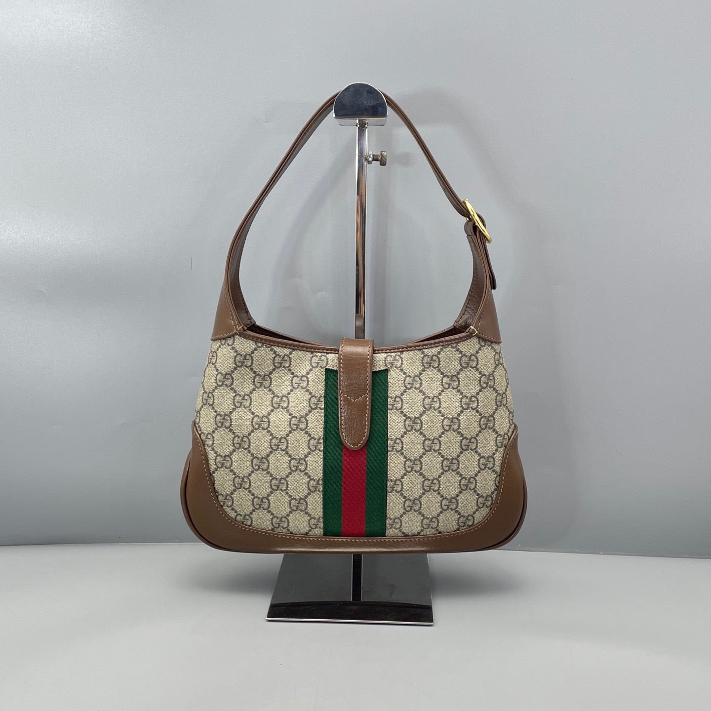 Gucci - Jackie 1961 - GG Supreme canvas with leather trim - Brown - (medium)