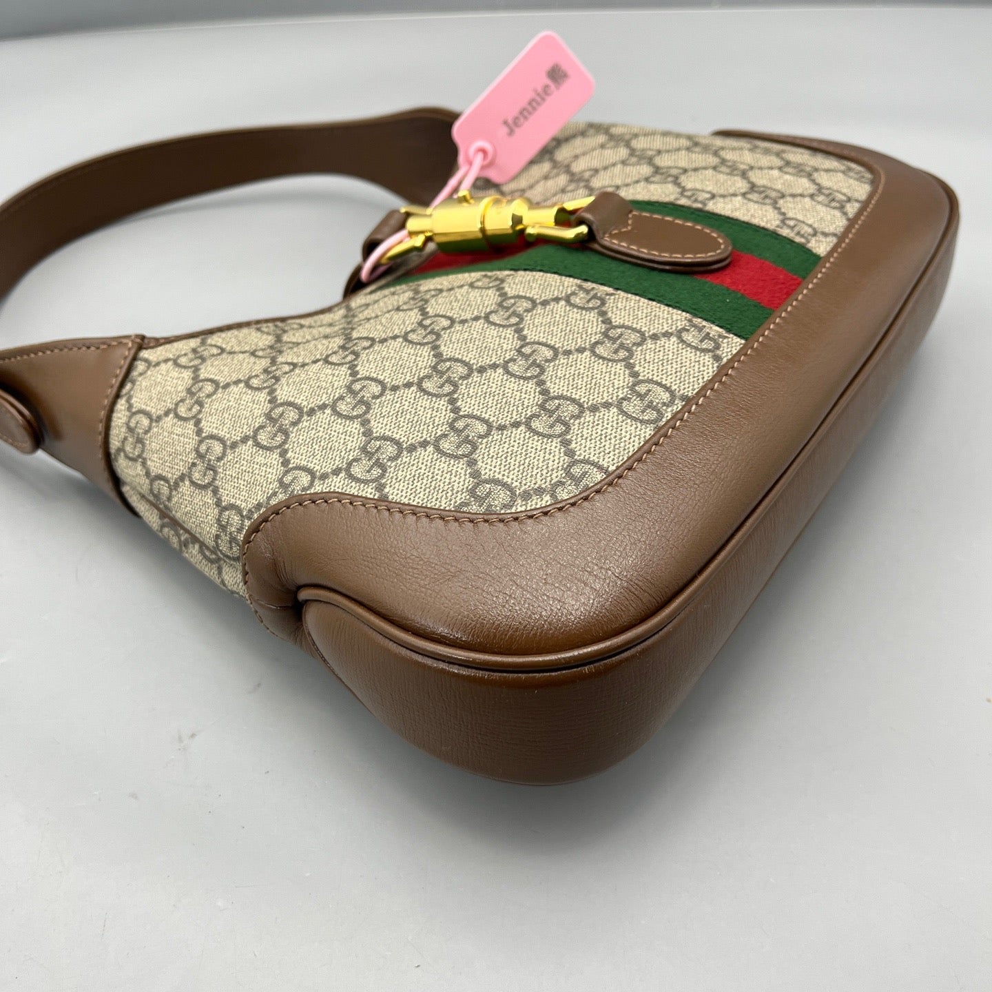Gucci - Jackie 1961 - GG Supreme canvas with leather trim - Brown - (medium)