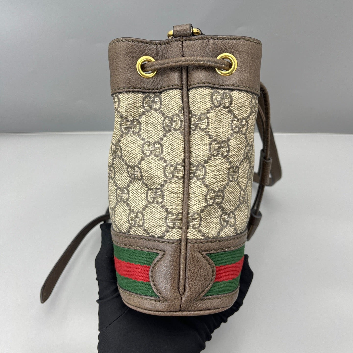 Gucci - Ophidia Mini Bucket Bag - GG Supreme canvas with leather trim - Brown - (mini)