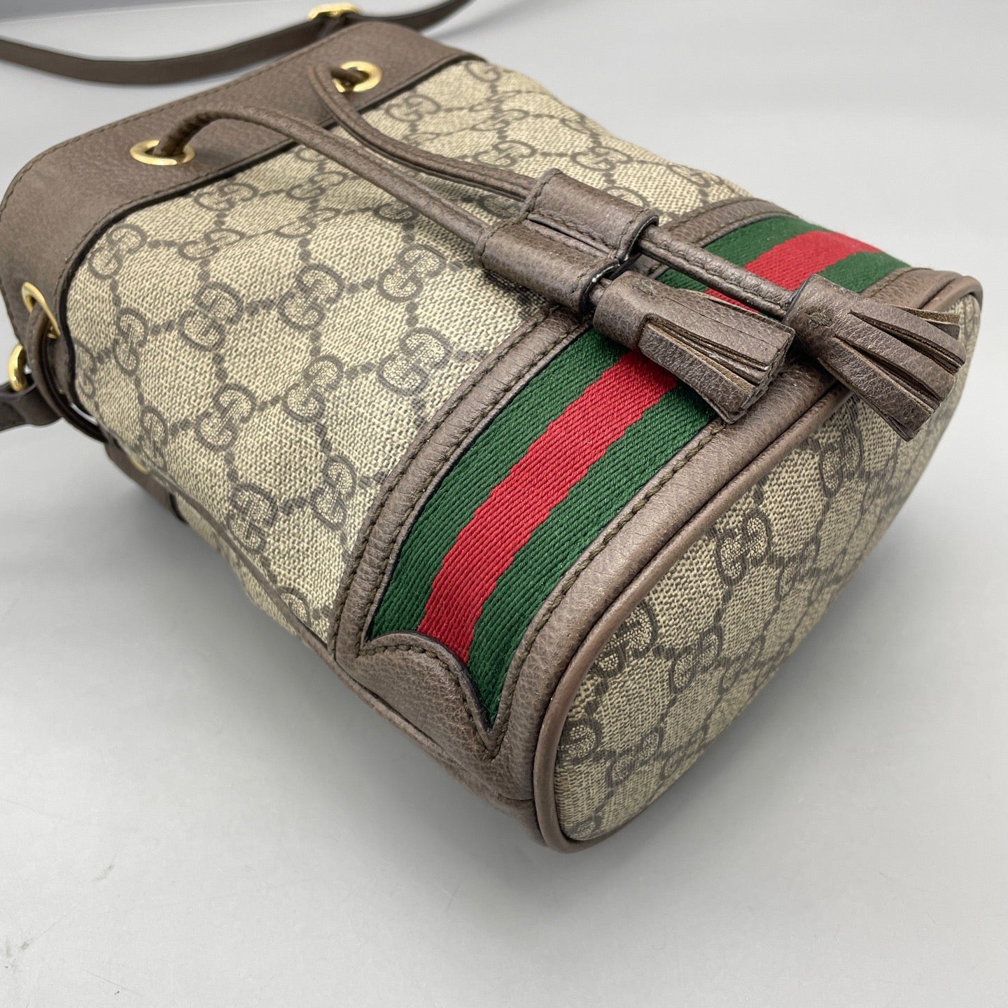 Gucci - Ophidia Mini Bucket Bag - GG Supreme canvas with leather trim - Brown - (mini)