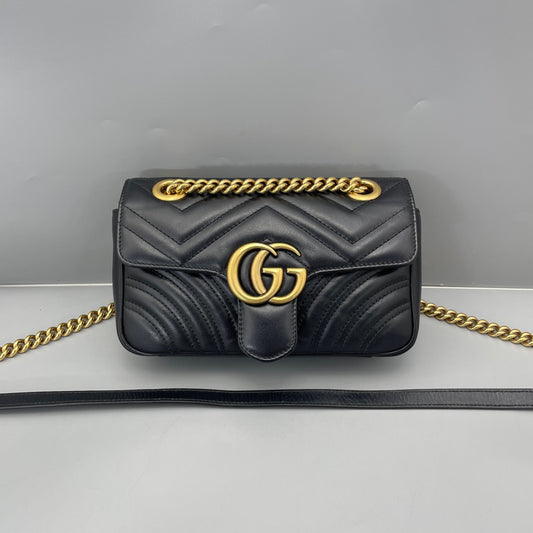 Gucci - GG Marmont Matelassé Mini Bag - Leather - Black - (mini)