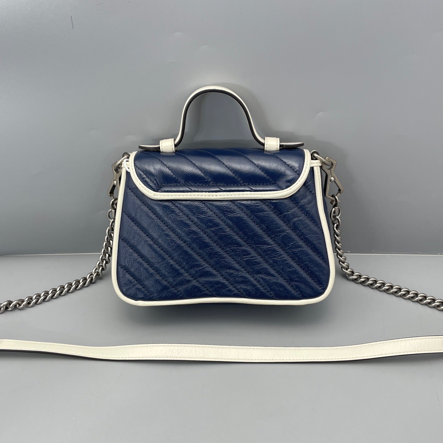 Gucci - Marmont Messenger Mini - Leather - Blue - (mini)