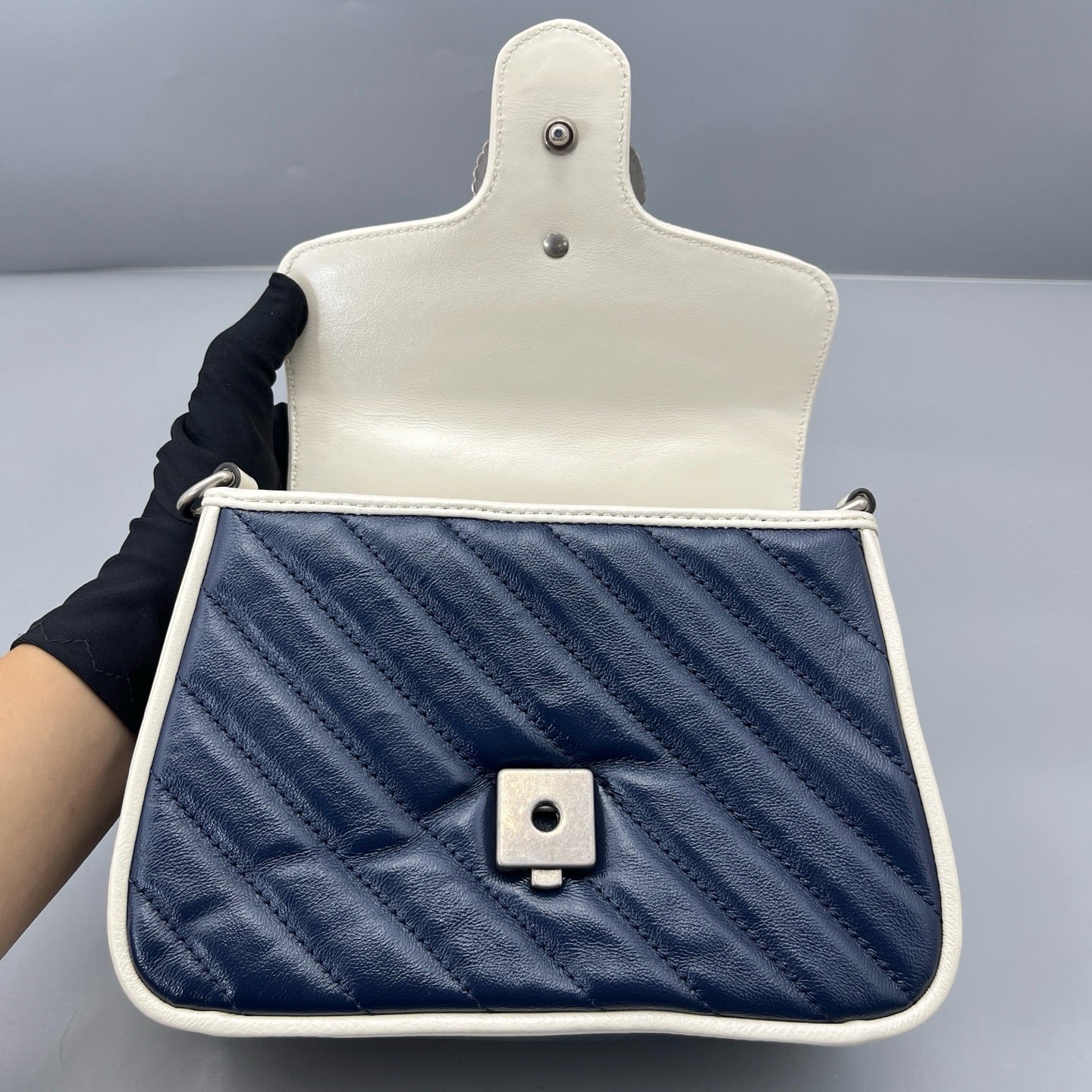 Gucci - Marmont Messenger Mini - Leather - Blue - (mini)