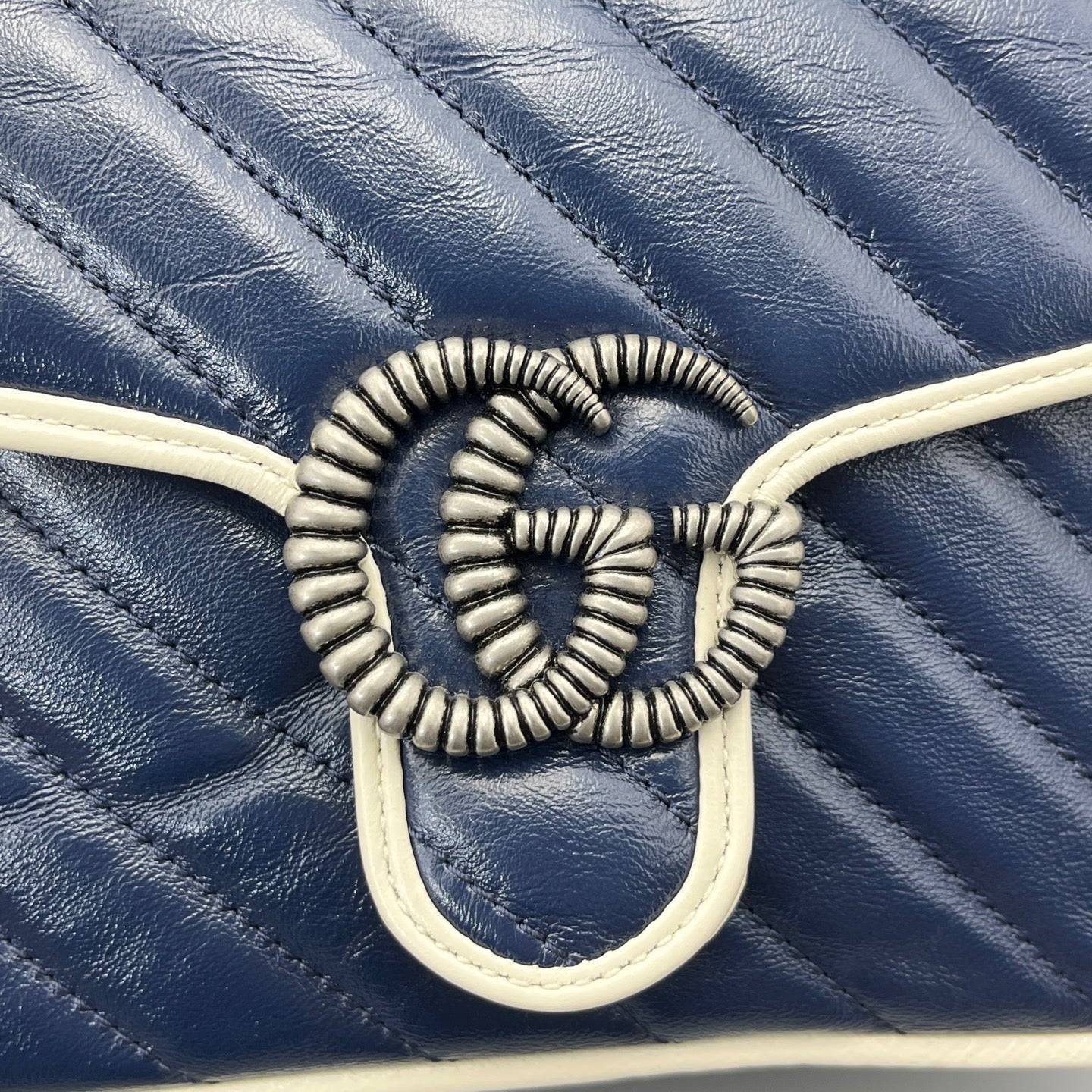 Gucci - Marmont Messenger Mini - Leather - Blue - (mini)