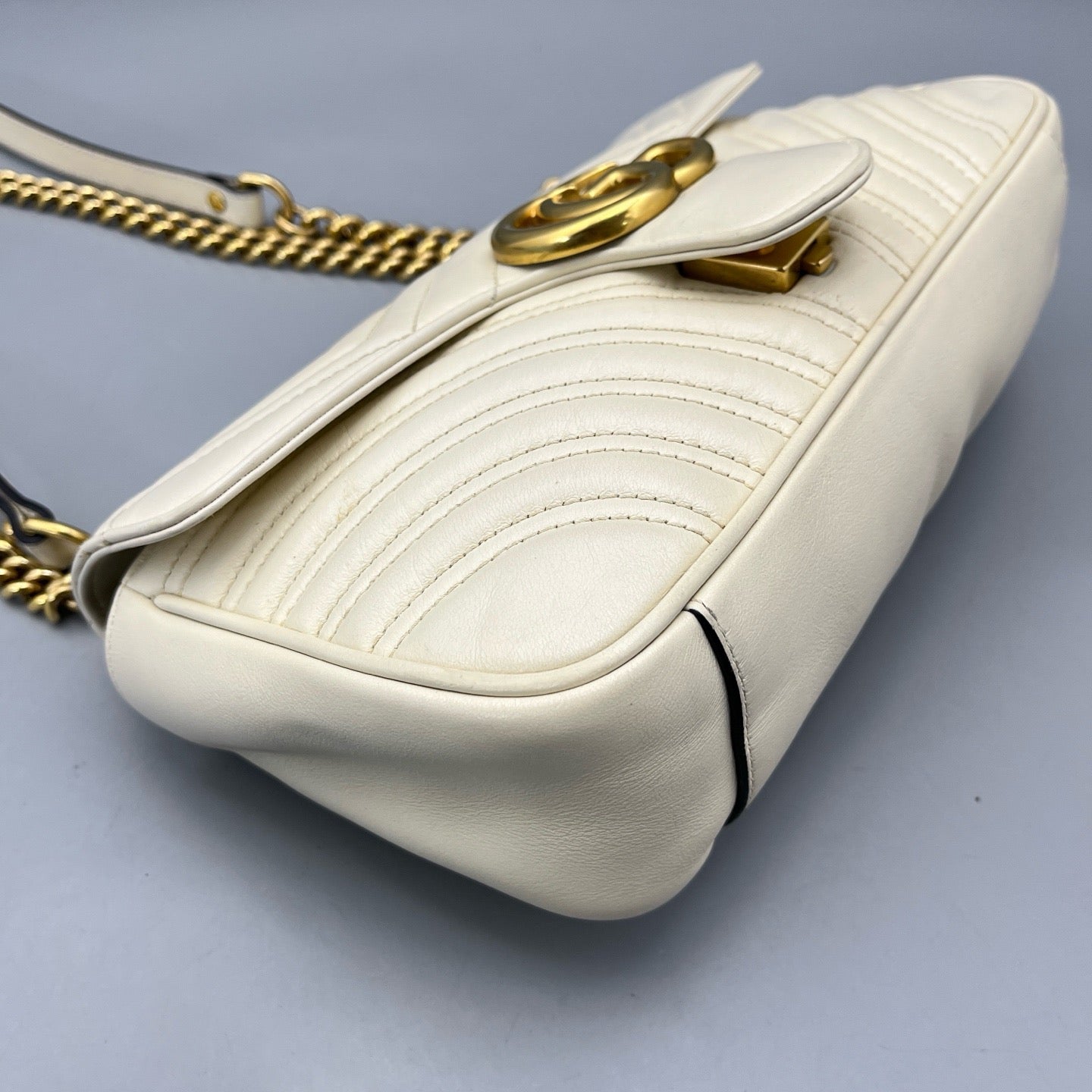 Gucci - GG Marmont Matelassé Shoulder Bag - Leather - White - (medium)