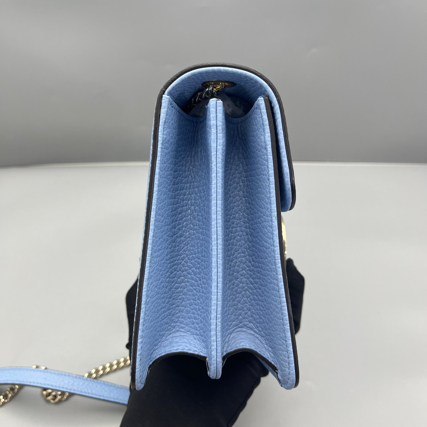 Gucci - Interlocking G Flap Bag - Leather - Blue - (small)