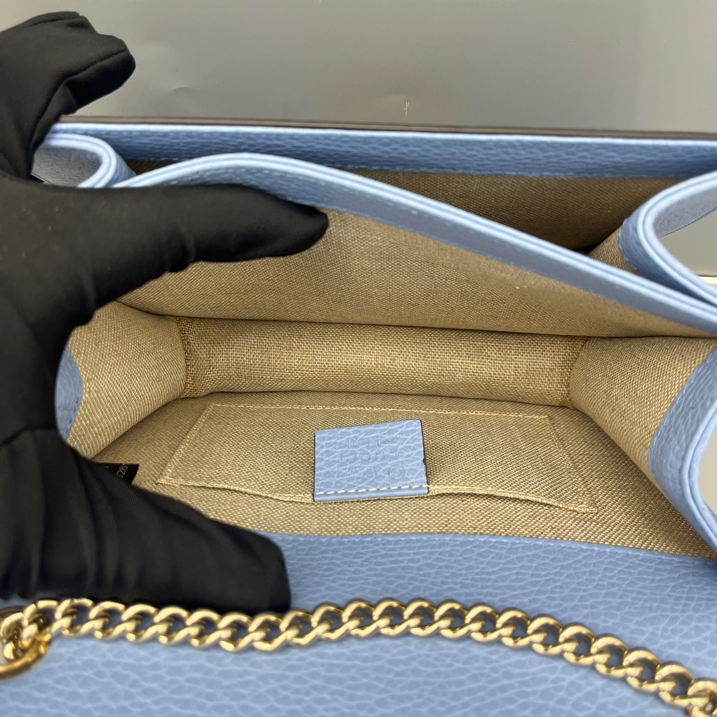 Gucci - Interlocking G Flap Bag - Leather - Blue - (small)