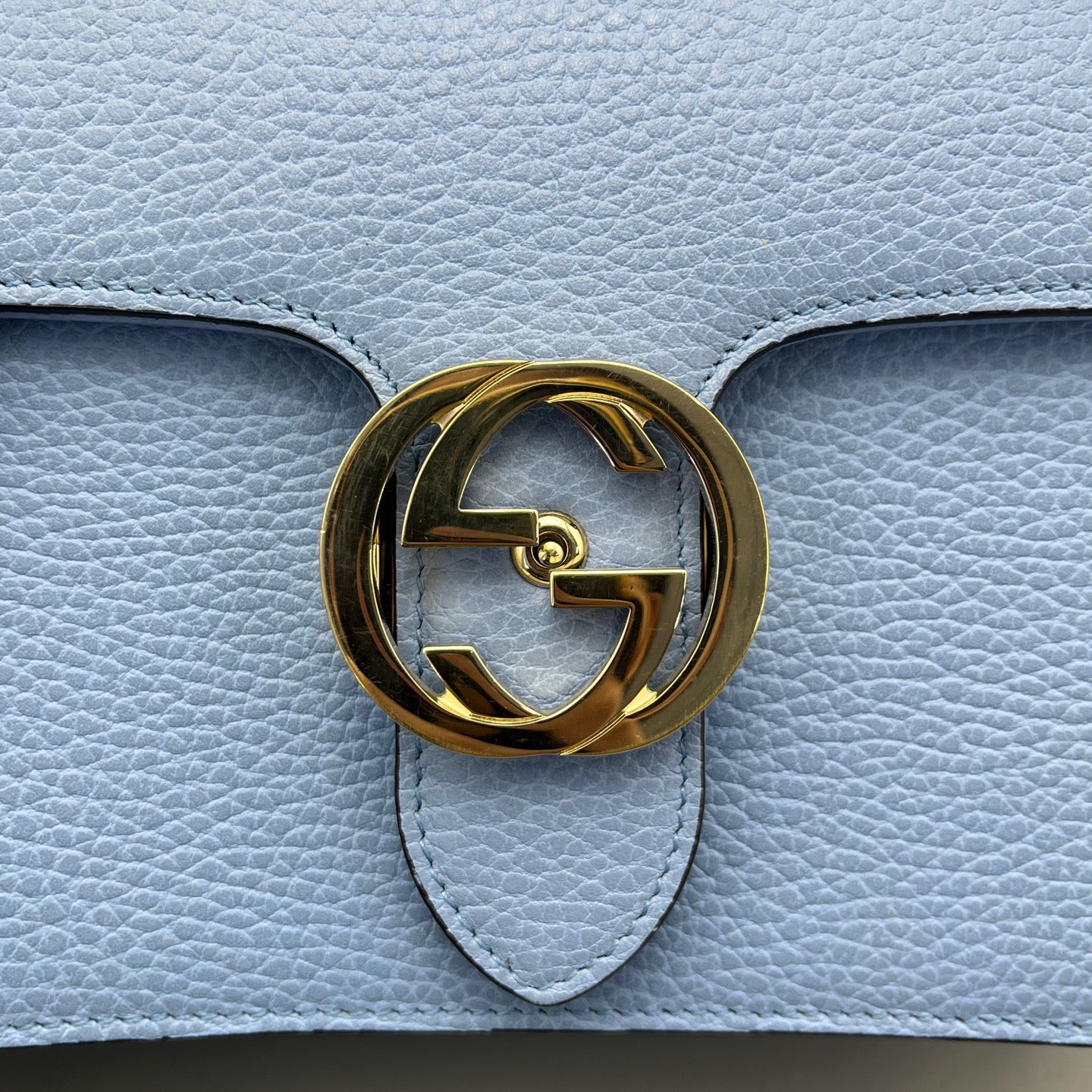 Gucci - Interlocking G Flap Bag - Leather - Blue - (small)