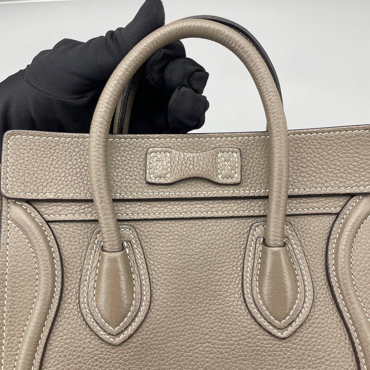 Celine - Luggage Nano - Grained calfskin leather - Elephant Grey with Silver-Tone Hardware - (mini)